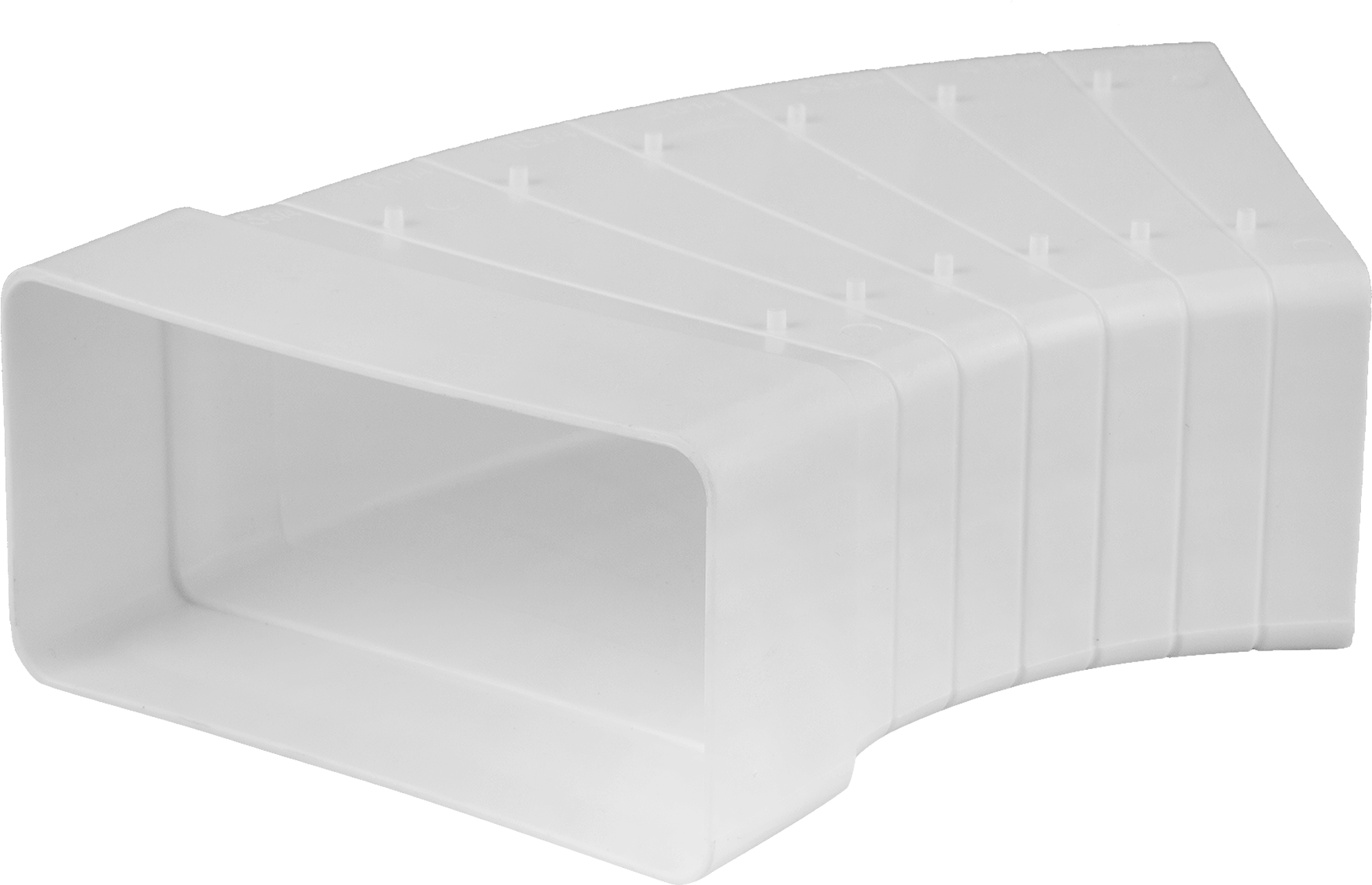 Изображение товара Колено горизонтальное разноугловое для плоских воздуховодов Equation 55x110 мм пластик