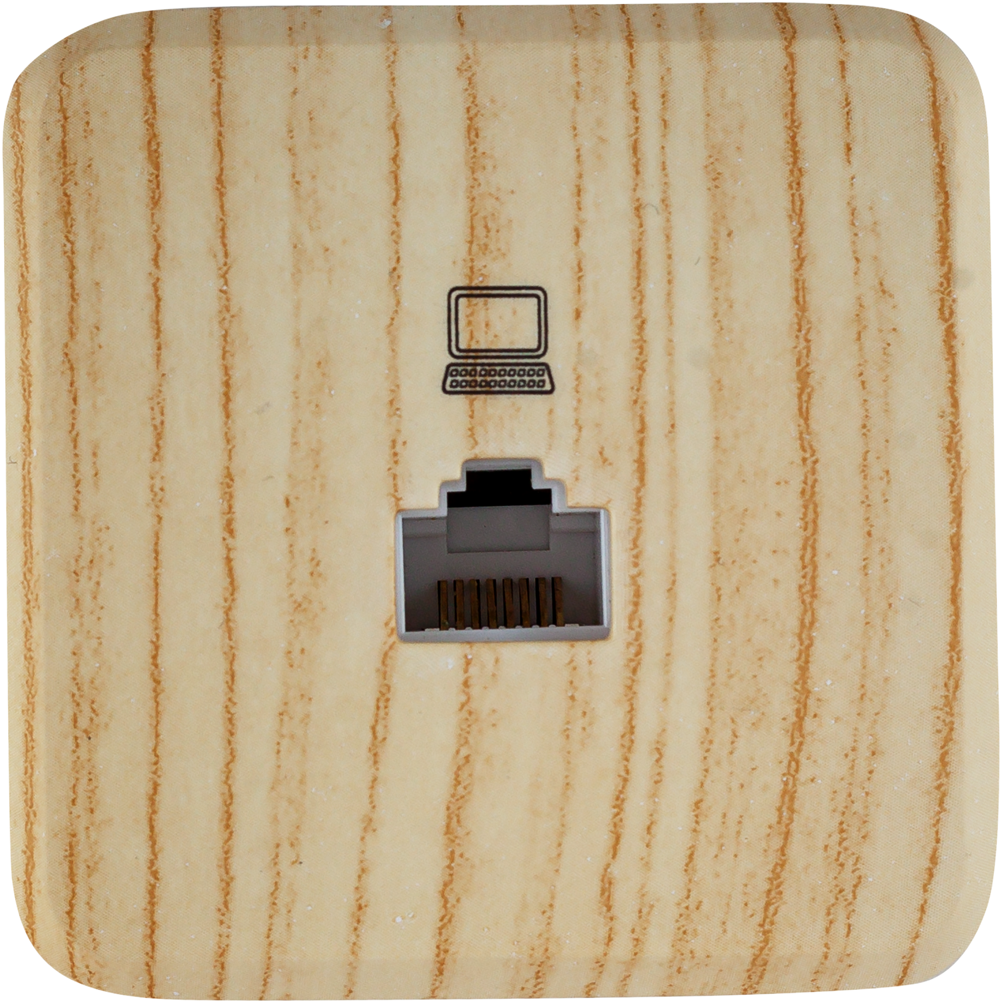 Изображение товара Розетка компьютерная накладная Lexman First RJ45, цвет дуб белёный