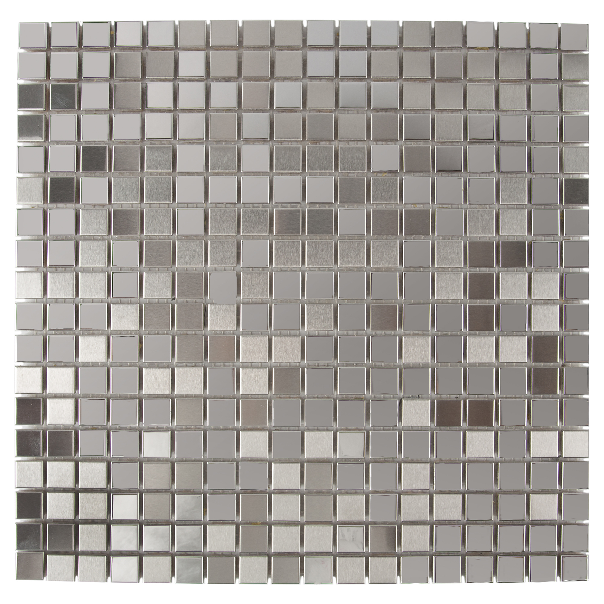 Изображение товара Мозаика из нержавеющей стали серебристая матовая и глянцевая 301х301 мм