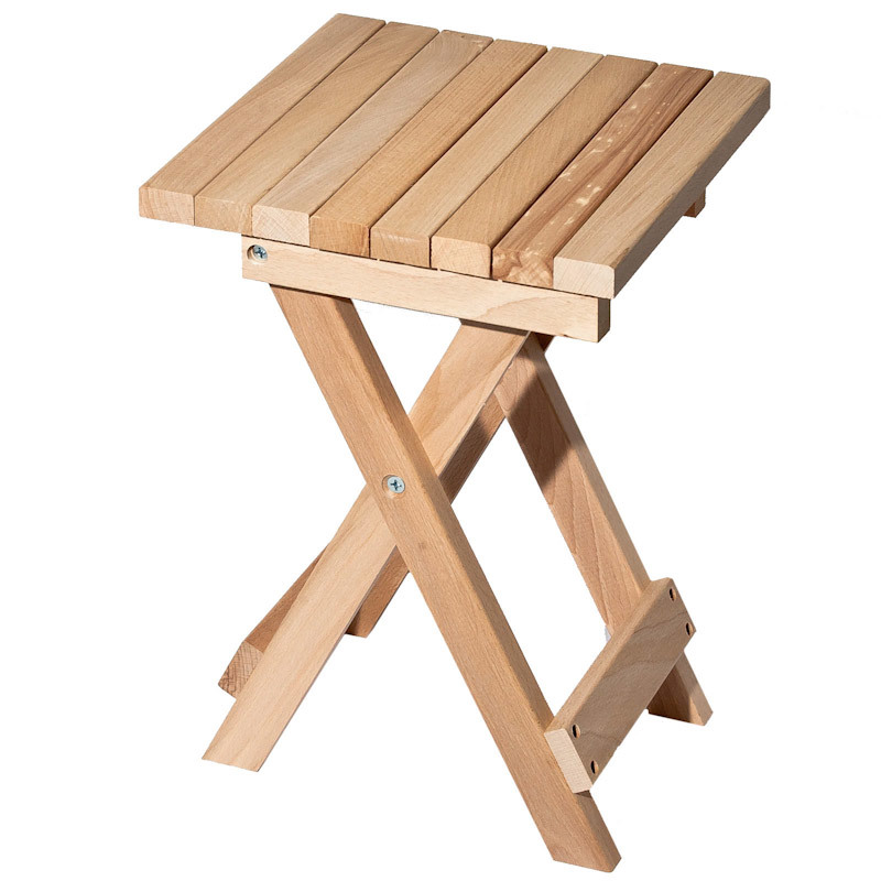 Изображение товара Складной табурет MARTIN из натурального дерева коричневого цвета