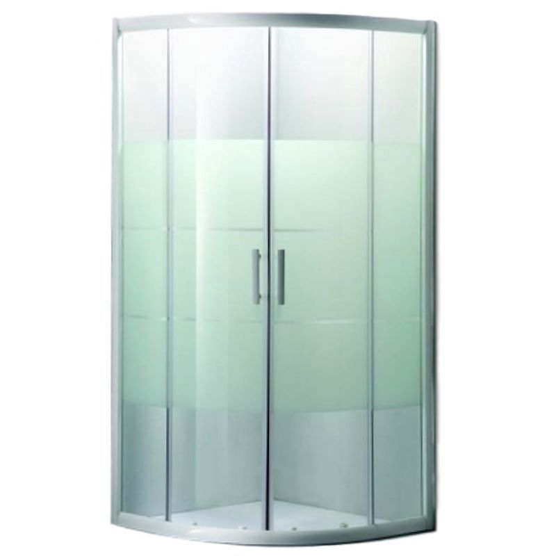 Изображение товара Душевой уголок Sensea Optima 1/4 круга 90х90 см хромированный профиль матовое стекло раздвижной