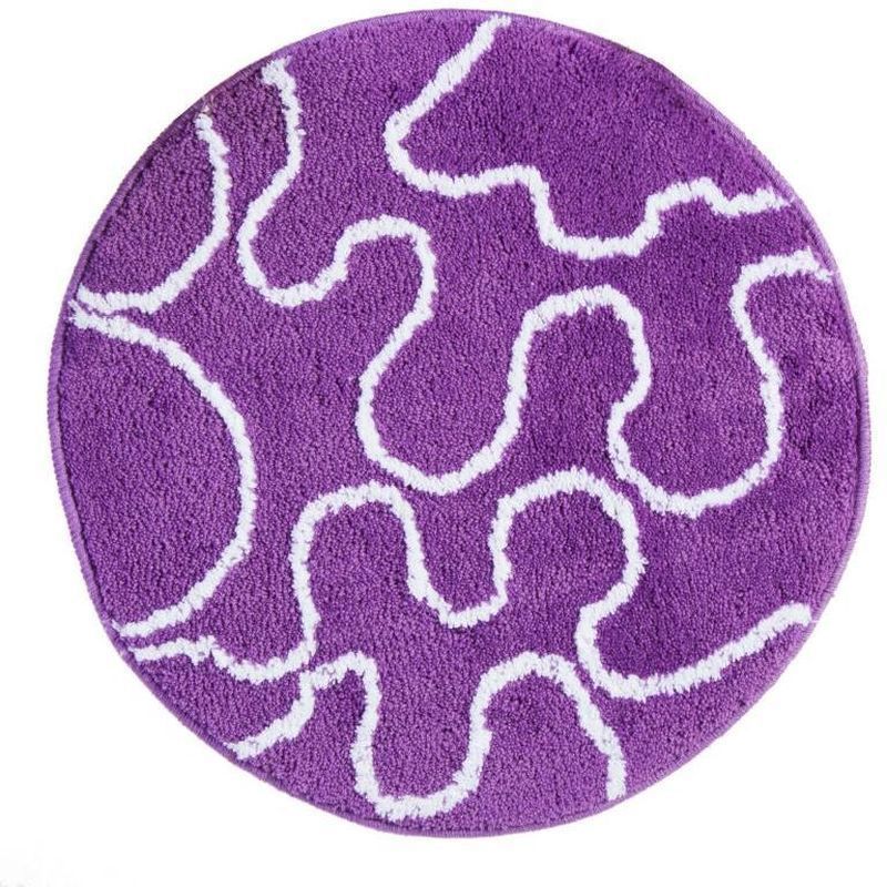Изображение товара Коврик для ванной комнаты «Wave» круглый 60х60 см цвет фиолетовый