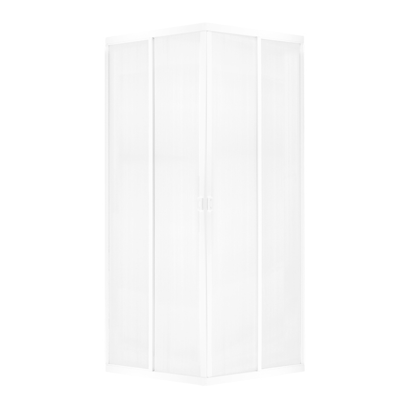 Изображение товара Душевой уголок Metakam квадратный 80х80 см белый профиль матовое стекло раздвижной