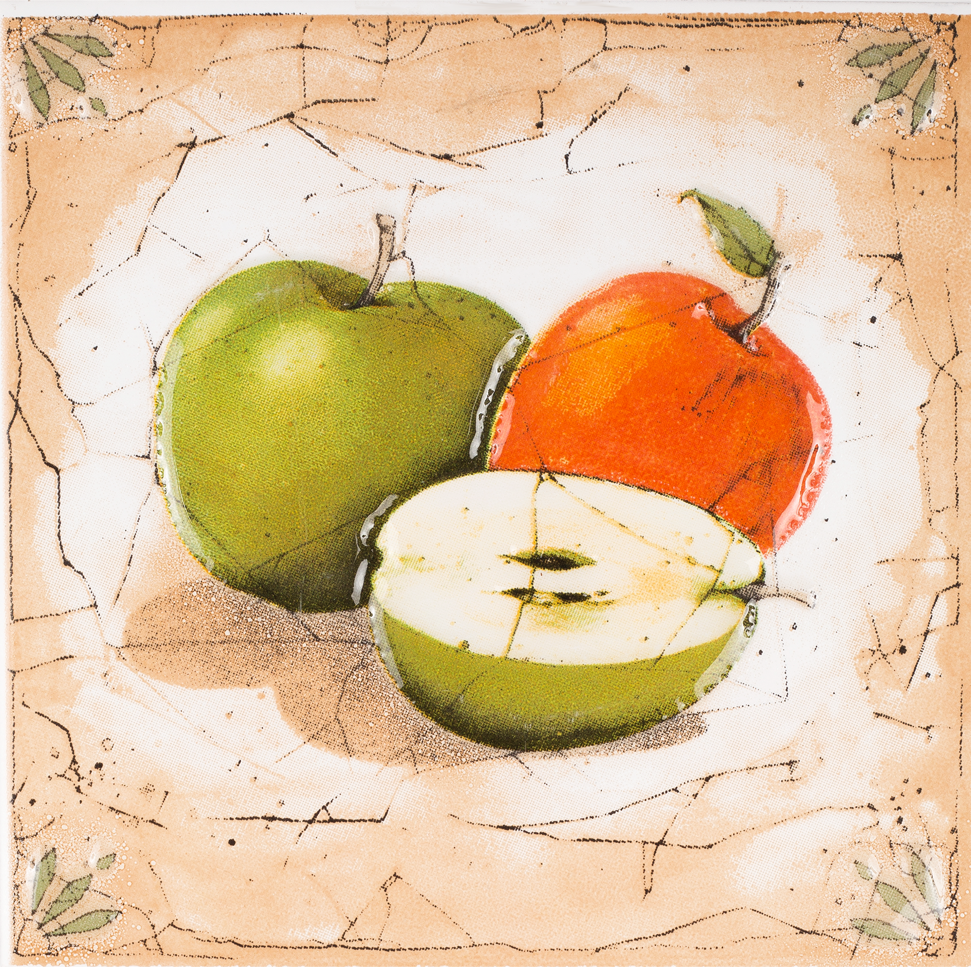 Изображение товара Декор Гурман Яблоко 16.5х16.5 см керамическая плитка для кухни и ванной