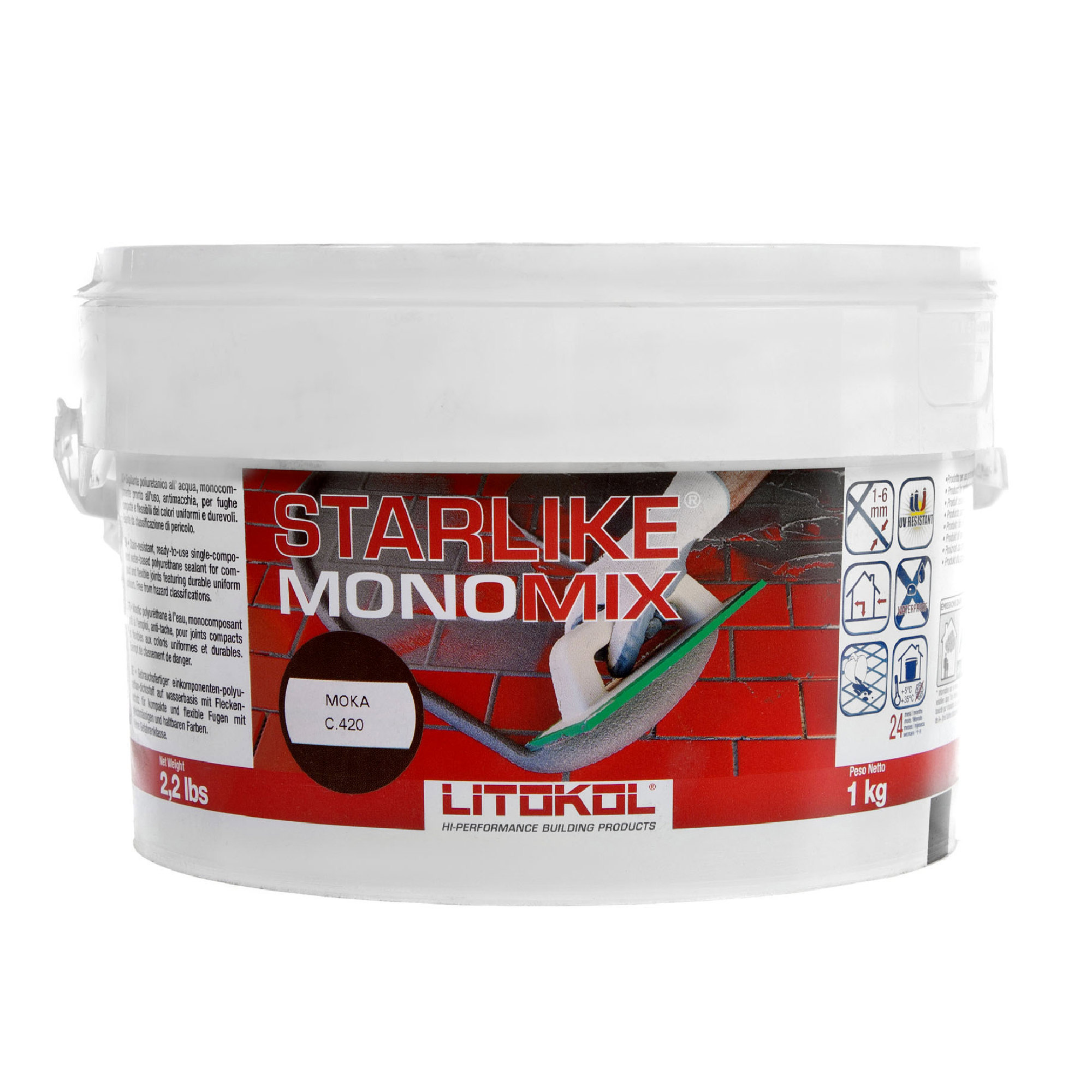 Изображение товара Затирка цементная Monomix C420 1 кг коричневая для межплиточных швов