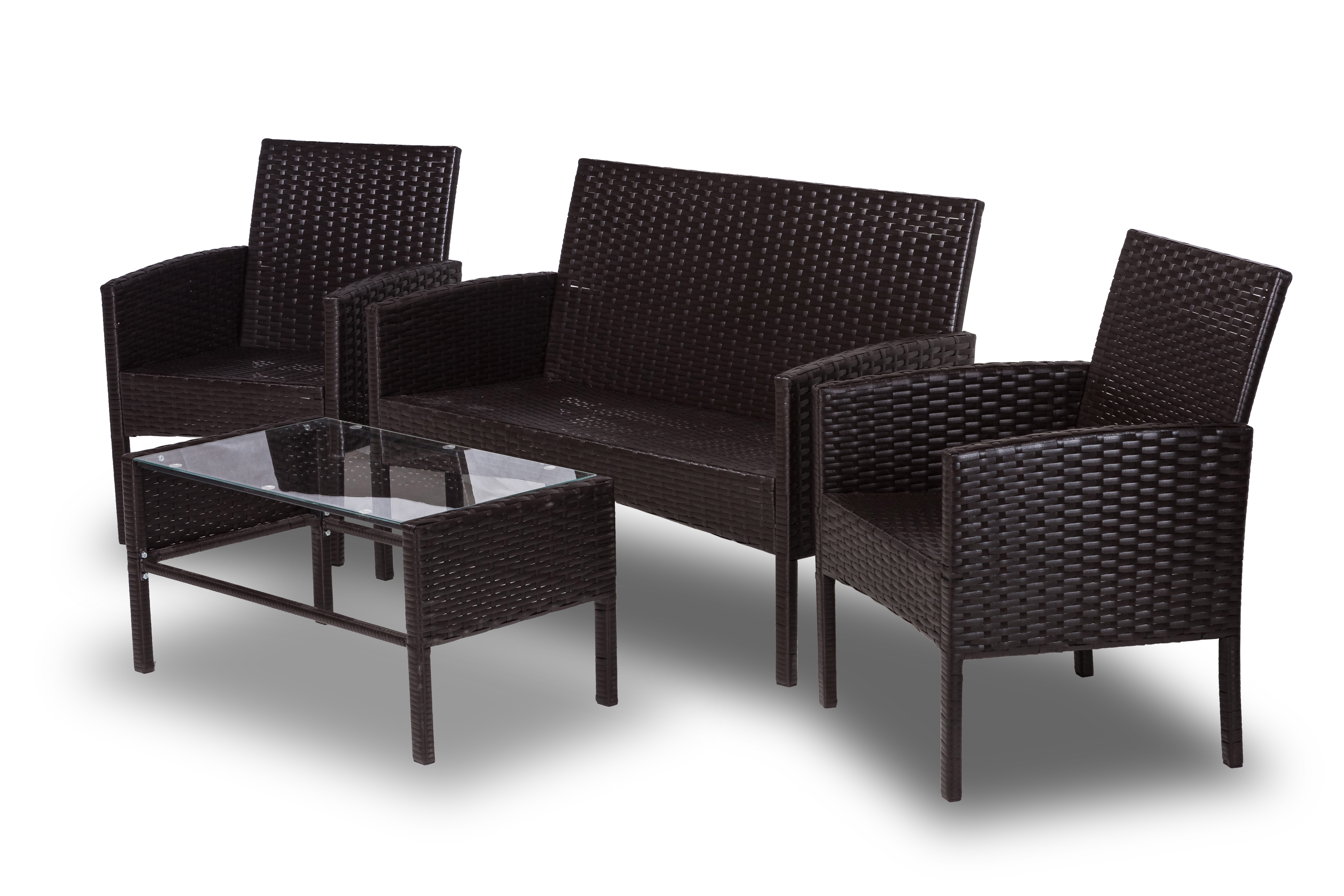 Изображение товара Набор садовой мебели Кения лайт из полиротанса со стеклянной столешницей