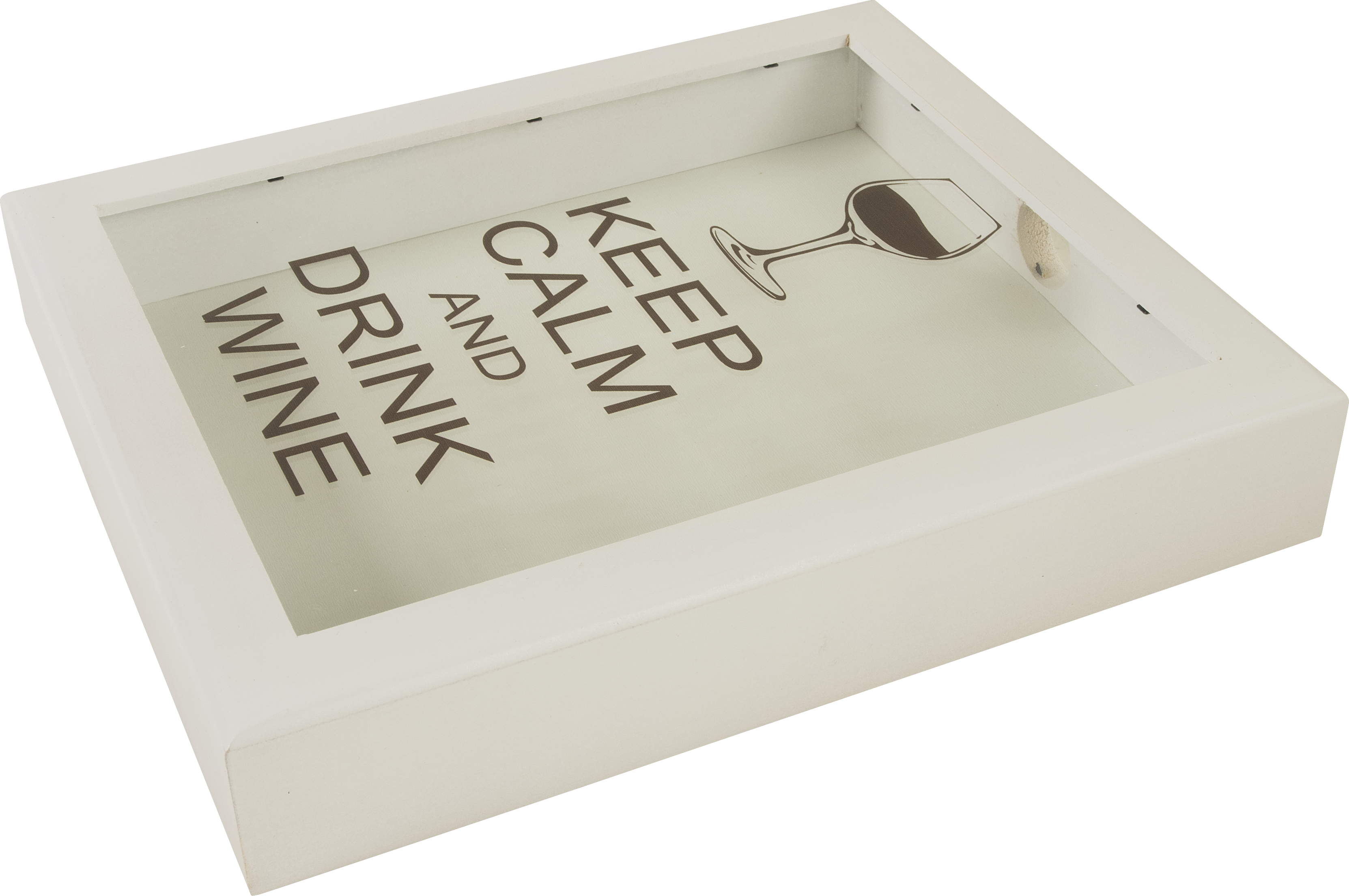 Изображение товара Копилка для пробок Keep calm and Drink wine 22x26 см цвет белый