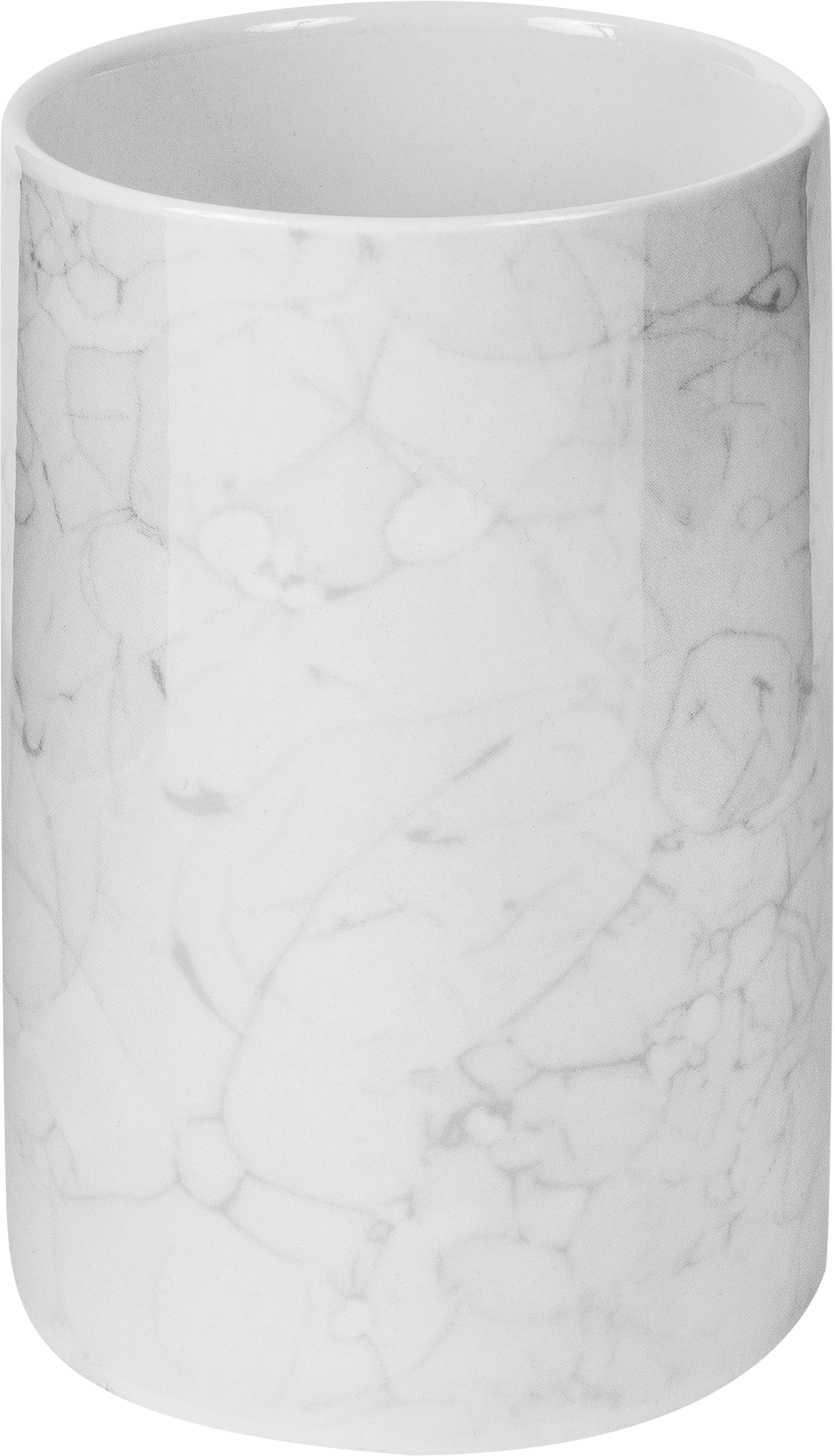 Изображение товара Стакан для зубных щеток Swensa Marmo, керамика, белый мрамор, 11,5х7 см