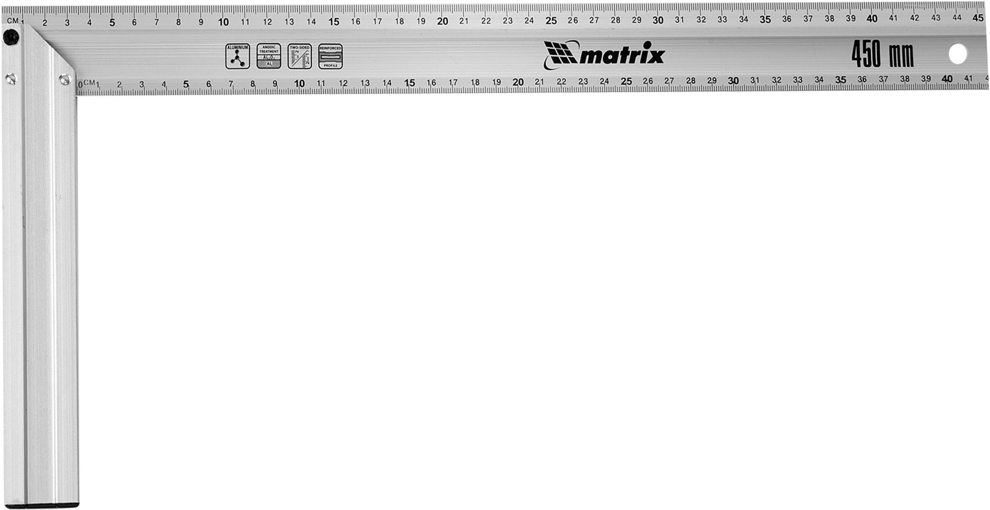 Изображение товара Угольник 450 мм Matrix алюминиевый