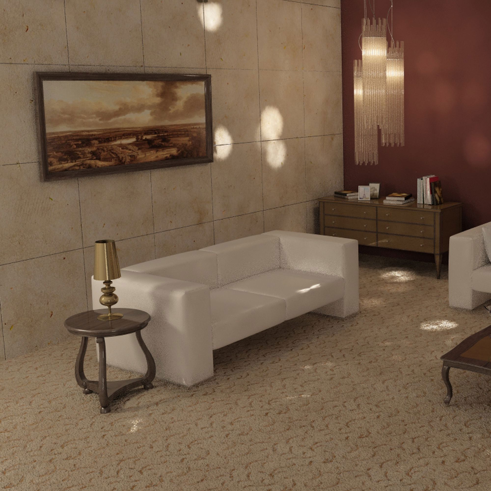 Изображение товара Ковровое покрытие Альпы 235 5м бежевый войлок полиамид для дома и офиса