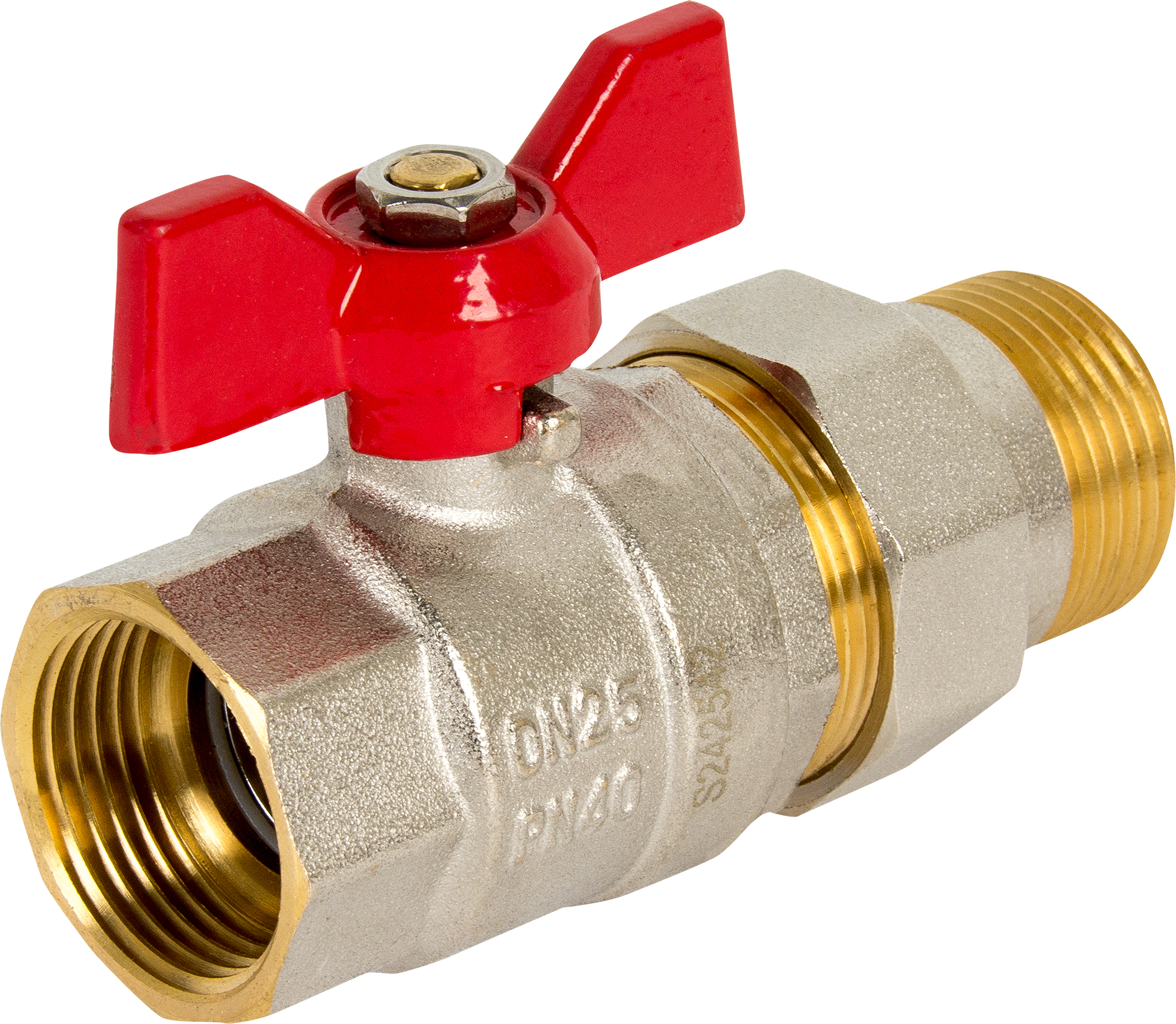 Изображение товара Кран шаровой Equation со сгоном 1" никелированная латунь