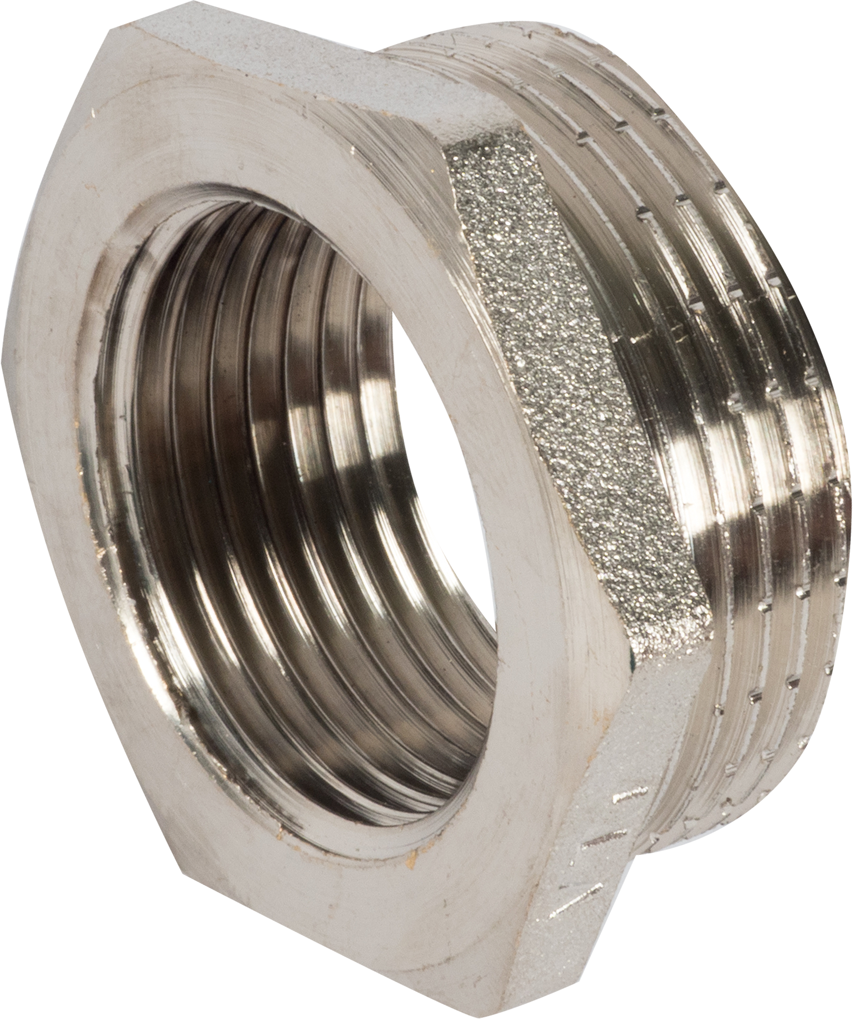 Изображение товара Футорка Valtec 1 1/4"х1" наружная-внутренняя резьба никелированная латунь VTr.581.N.0706