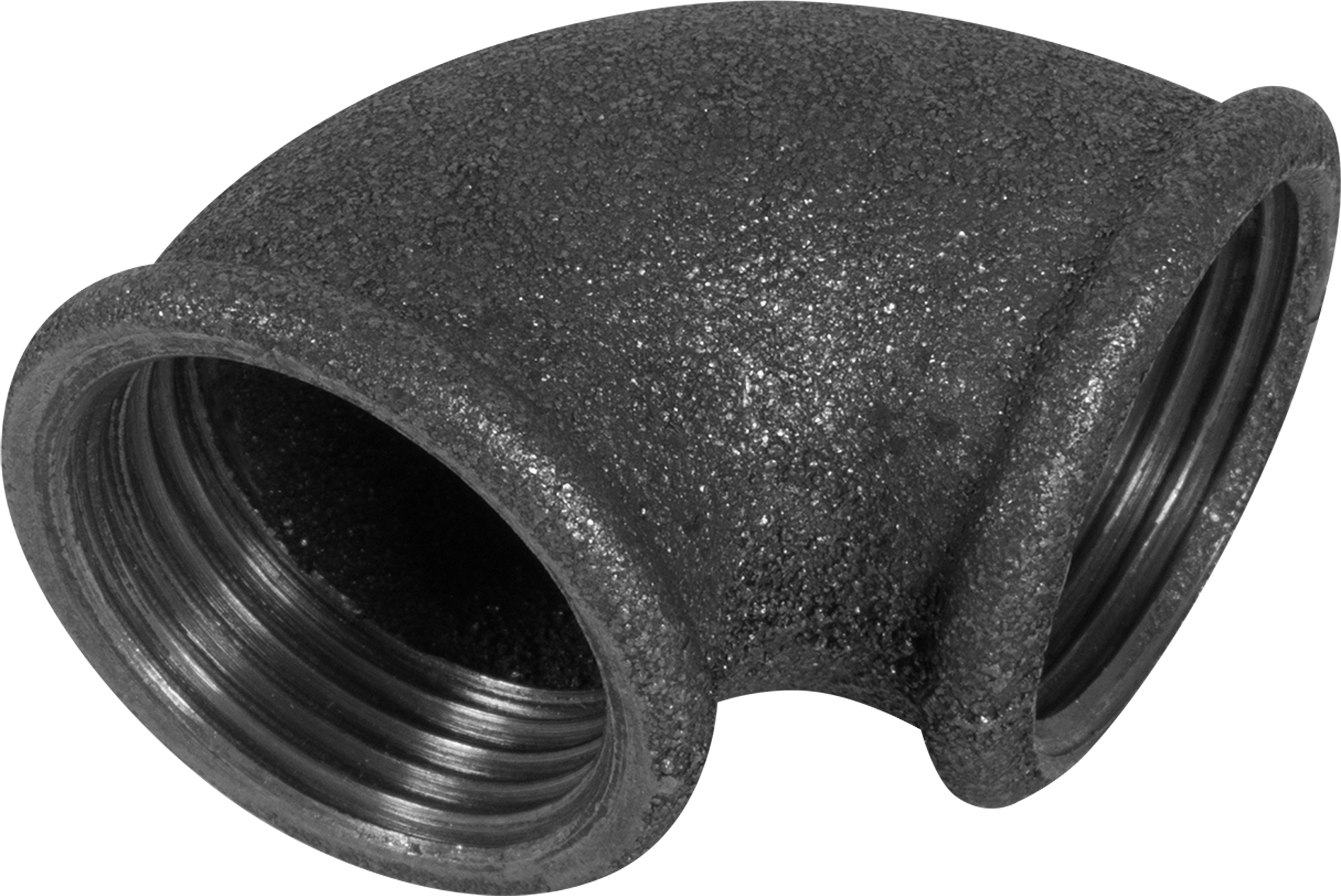 Изображение товара Угол 90° 1x1 ВР чугун черный внутренний резьба Россия