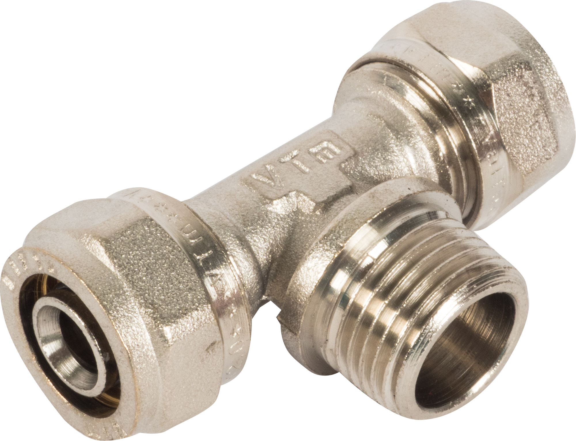 Изображение товара Тройник комбинированный Valtec 16x1/2"x16 мм НР латунь VTM.333