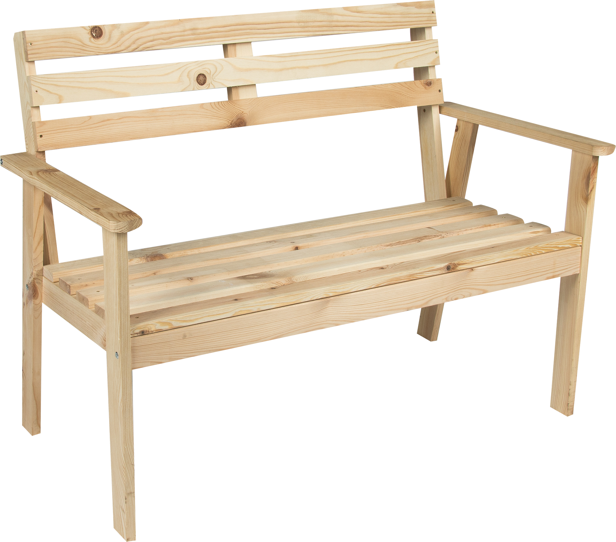 Изображение товара Садовая скамья Грета из натурального дерева с подлокотниками и легким переносом