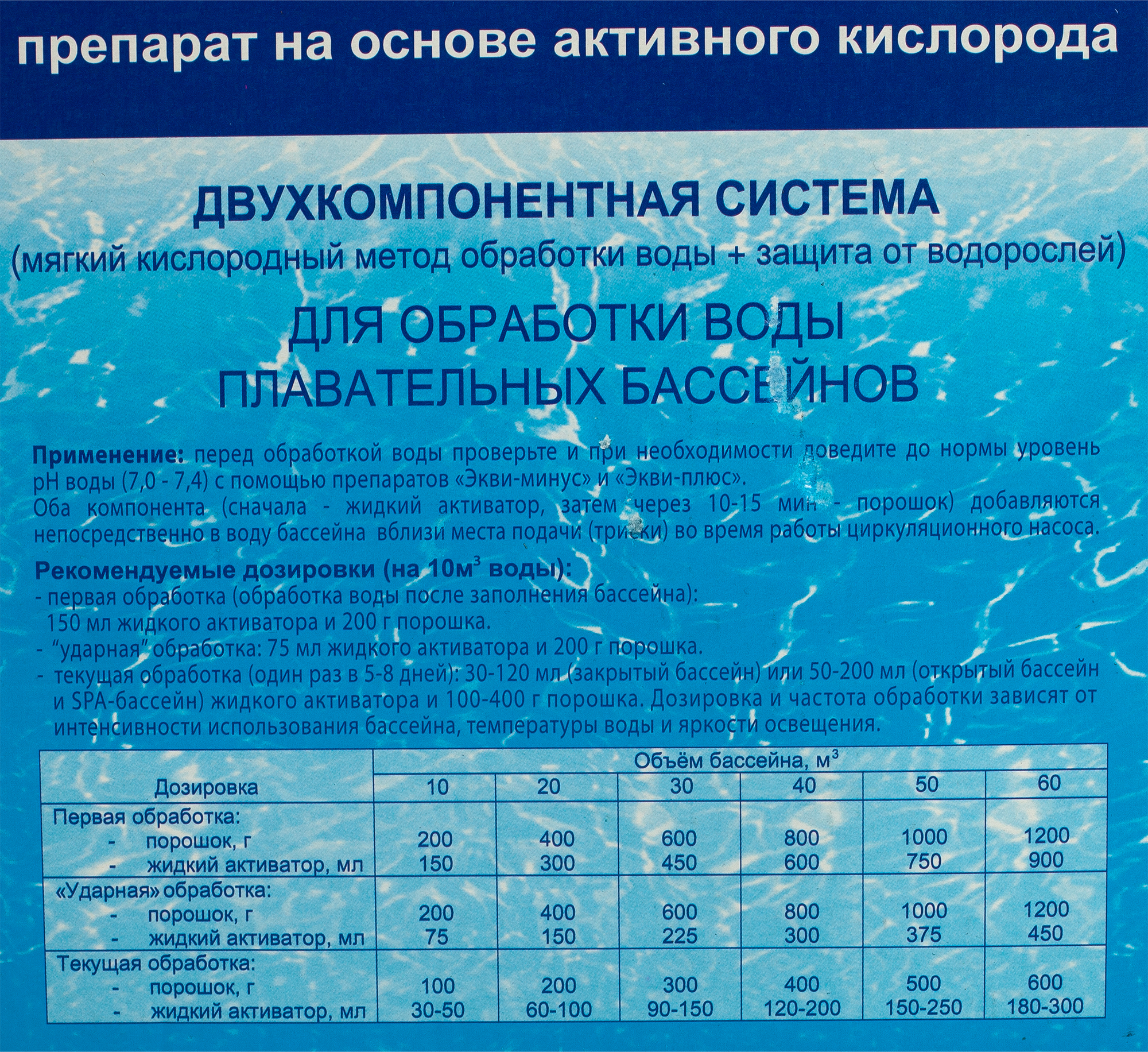 Средство Окситест Nova для очистки и дезинфекции воды в бассейнах 1500 г - 1