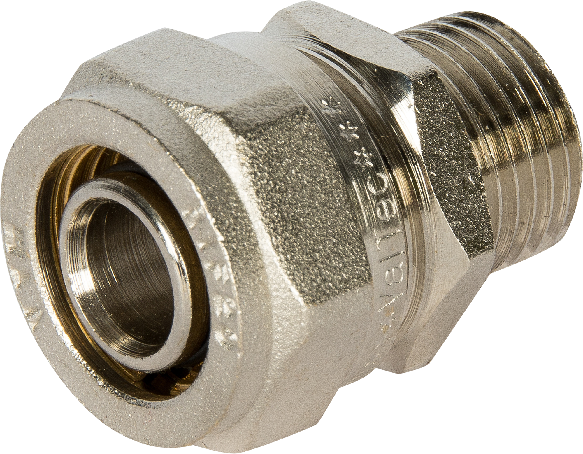 Изображение товара Муфта комбинированная Valtec 1/2"x20 мм НР латунь VTM.301