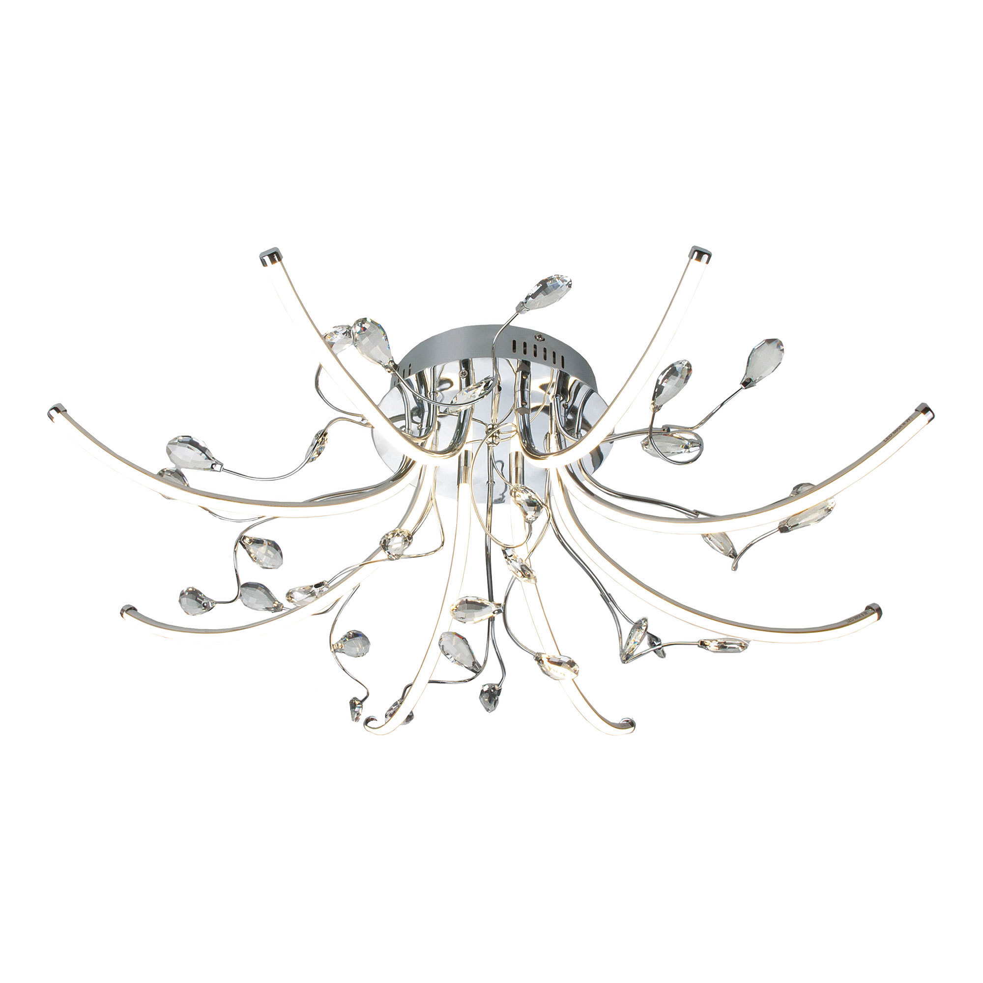 Изображение товара Люстра потолочная светодиодная Sacura 90087/8, 29 м², белый свет, цвет хром