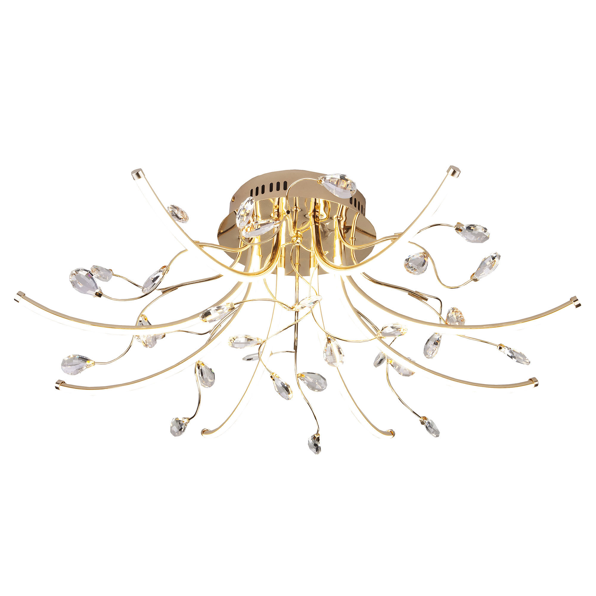 Изображение товара Люстра потолочная светодиодная Sacura 90087/8, 29 м², белый свет, цвет золото