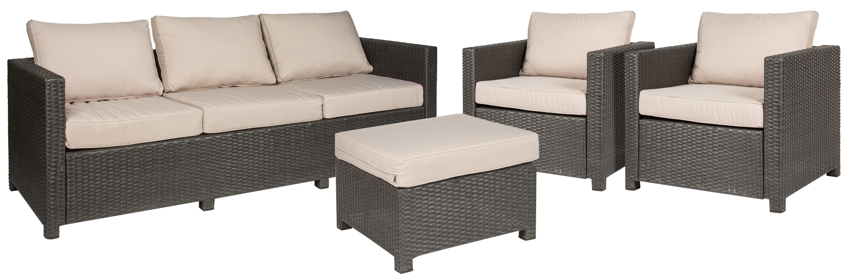 Изображение товара Набор садовой мебели Cape Cod из полиротанга с подушками коричневый