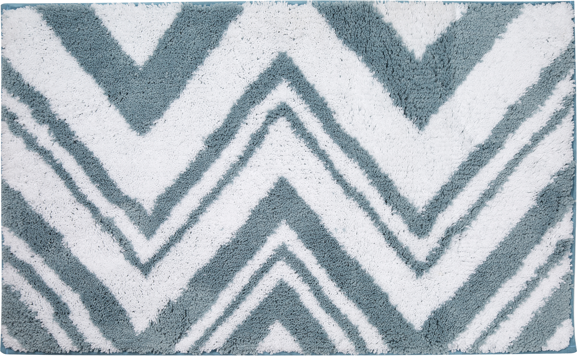 Изображение товара Коврик для ванной комнаты Zigzag 50х80 см цвет белый/бирюзовый