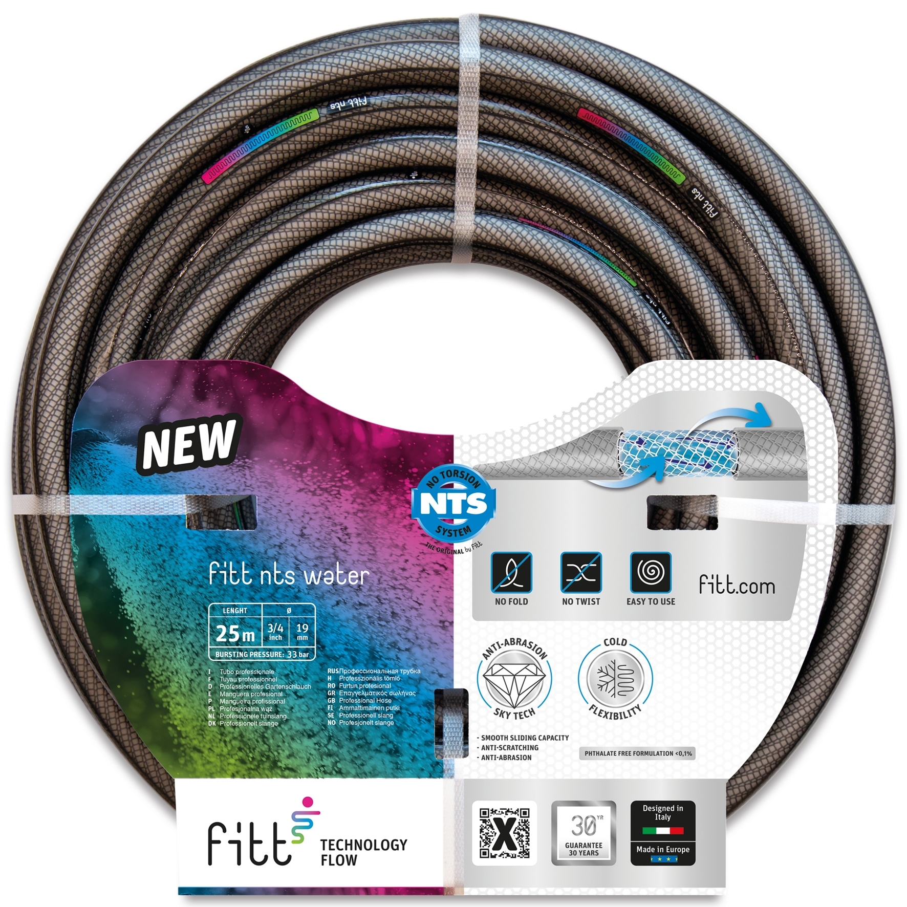 Изображение товара Шланг для полива Fitt 19 мм 25 м цвет серый