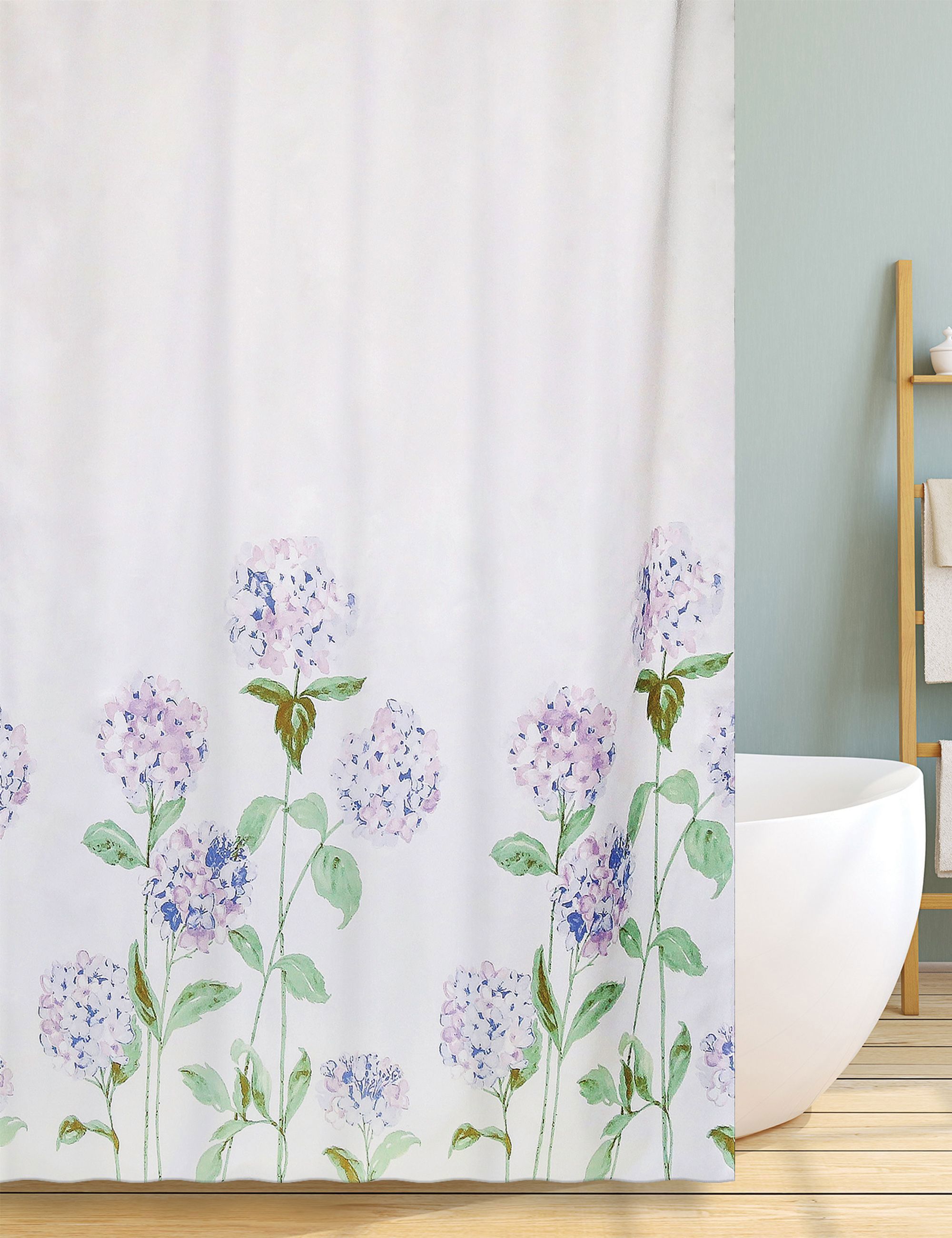 Изображение товара Штора для ванной комнаты «Гортензия» 180х200 см цвет белый