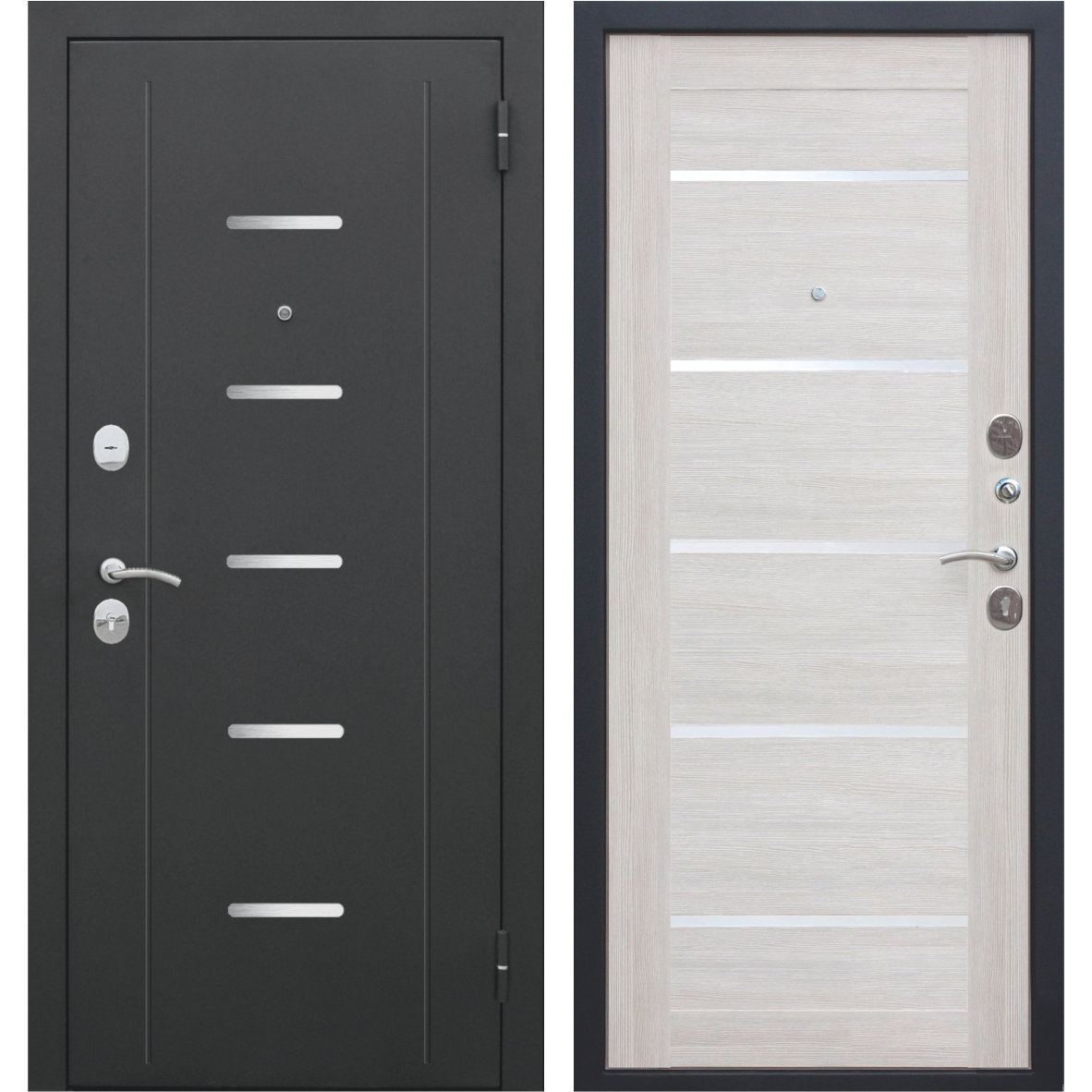 Изображение товара Дверь входная металлическая Гарда Муар 960 мм правая цвет лиственница бежевая