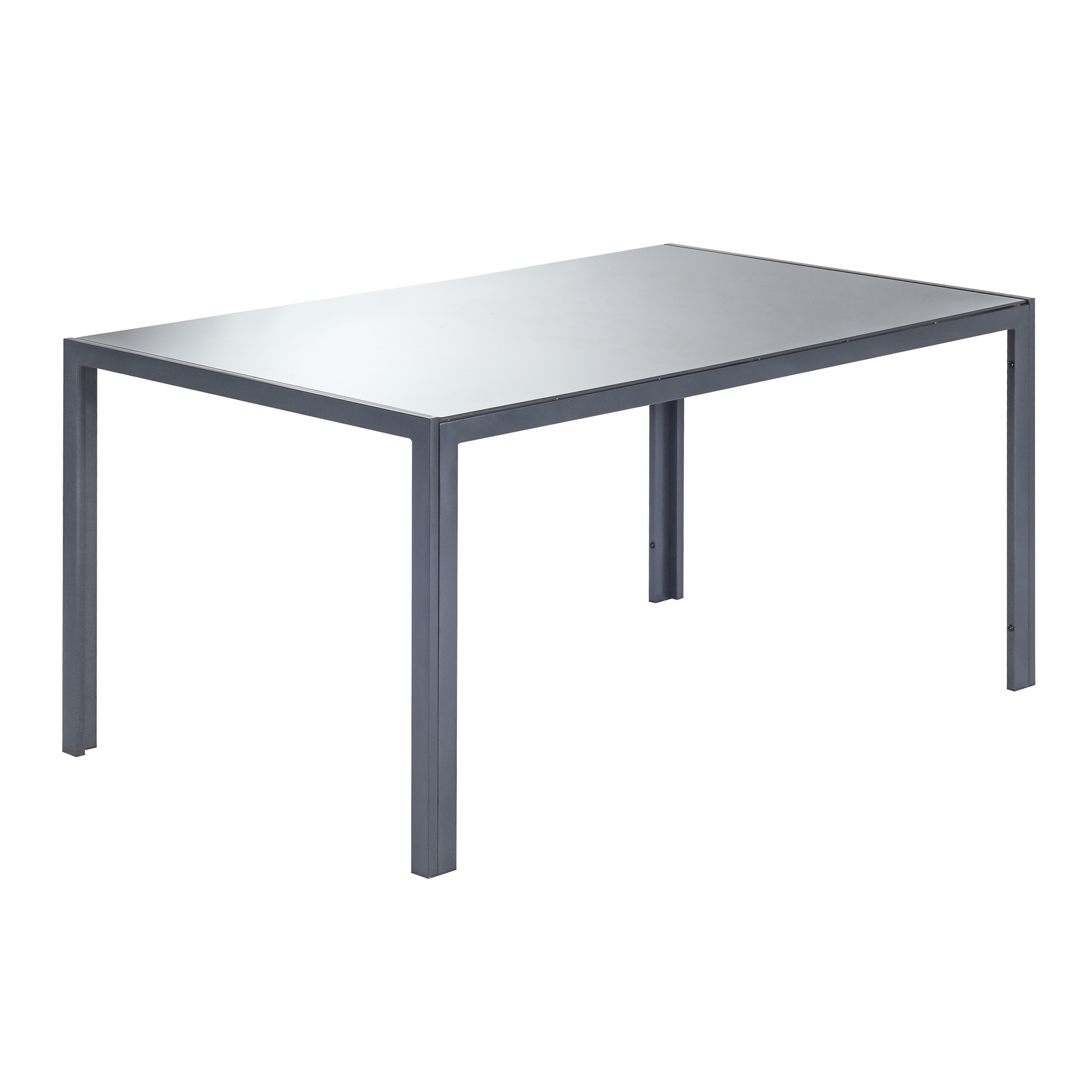 Изображение товара Стол садовый 150x90 см сталь стекло серебристый для сада и террасы