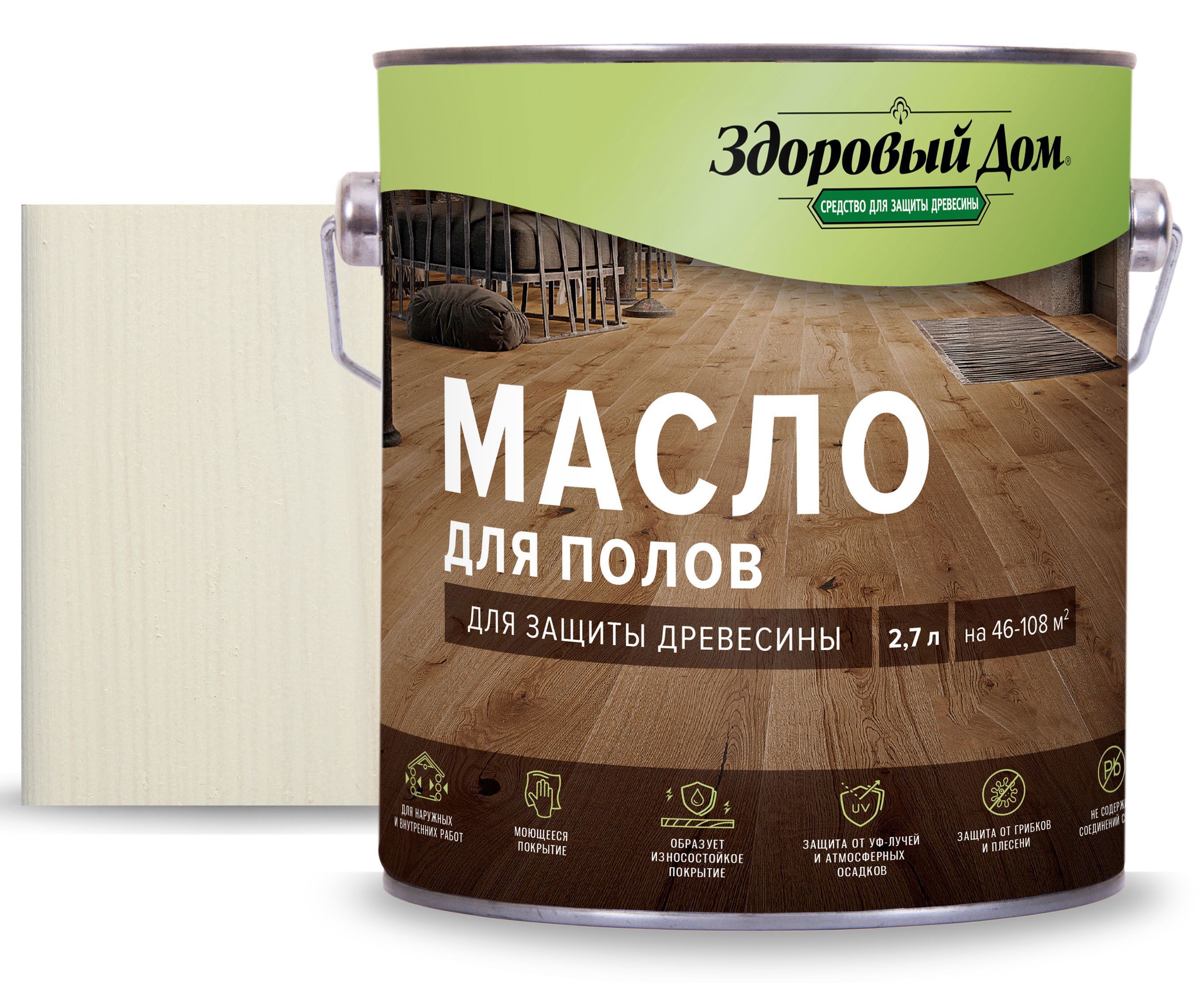 Изображение товара Масло для пола Здоровый дом цвет белый 2.7 л