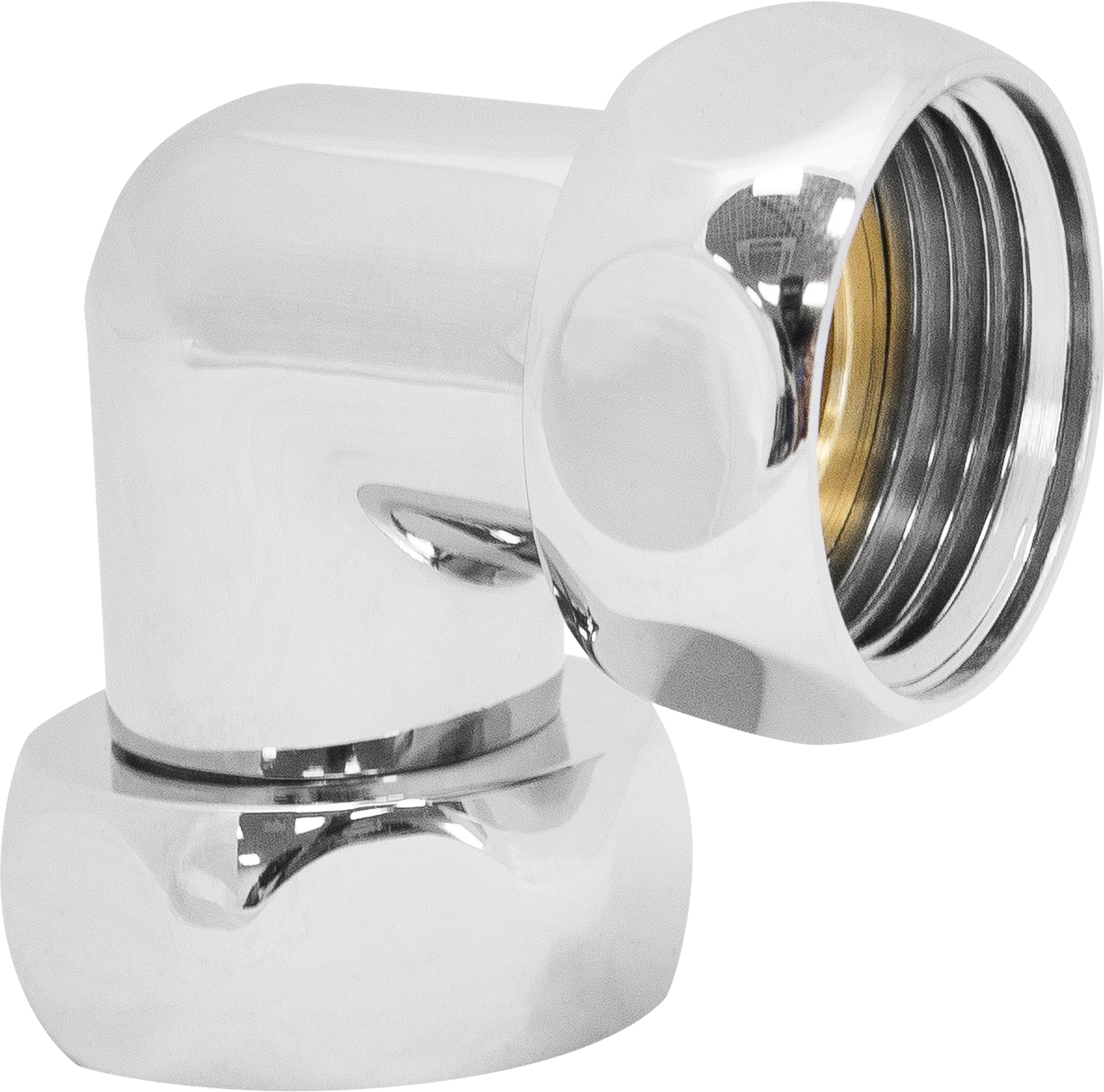 Изображение товара Комплект фитингов угловой гайка-гайка 1x1 ВР латунь хромировпнный