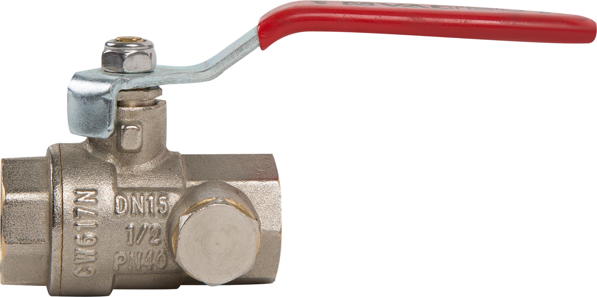 Кран шаровой прямой Valtec DN15 PN16 1/2" ВР латунь ручка флажок - 1