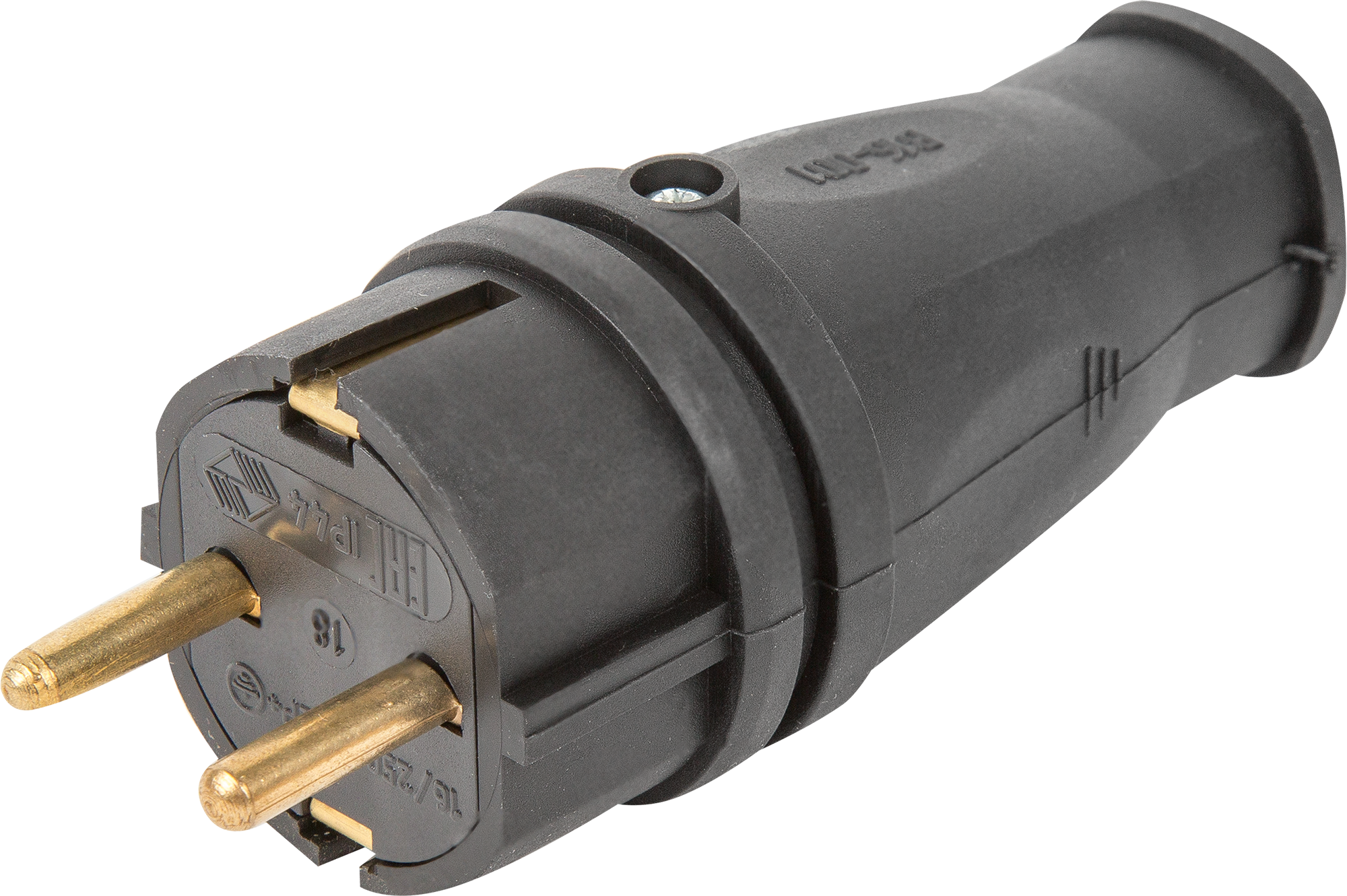 Изображение товара Черная вилка с заземлением 220 В IP44 адаптер для бытовых приборов