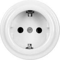 Изображение товара Розетка с заземлением ELECTRALINE Ретро белая накладная 1 пост 220В 16А IP20
