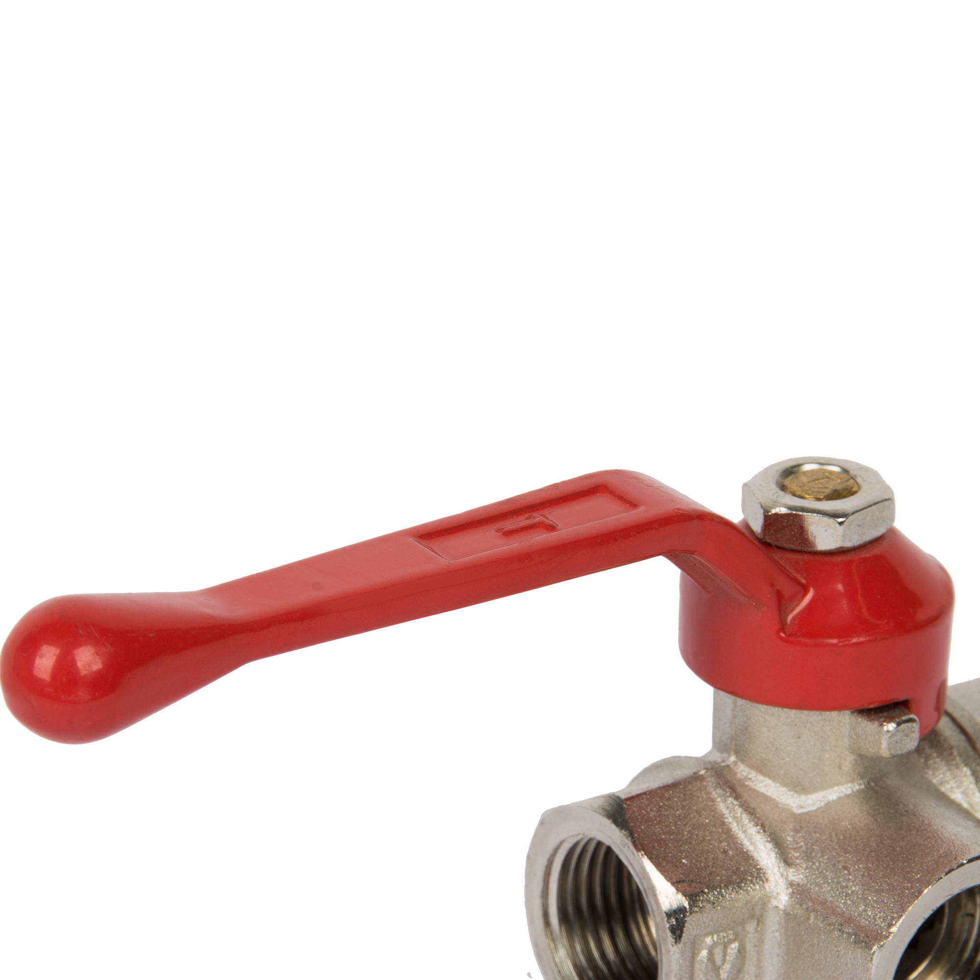 Кран трехходовой Т-образный Valtec DN16 PN40 1/2" ВР латунь ручка рычаг - 2