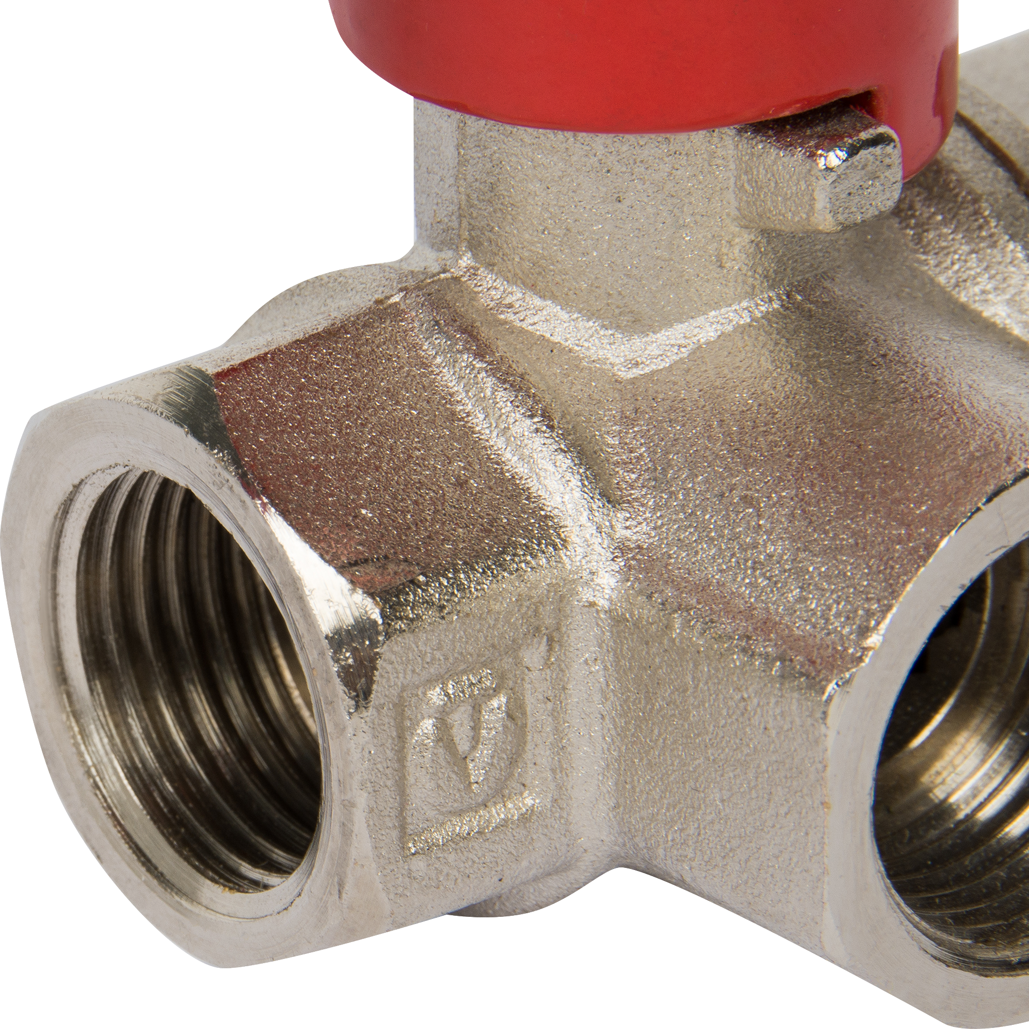 Кран трехходовой Т-образный Valtec DN16 PN40 1/2" ВР латунь ручка рычаг - 1