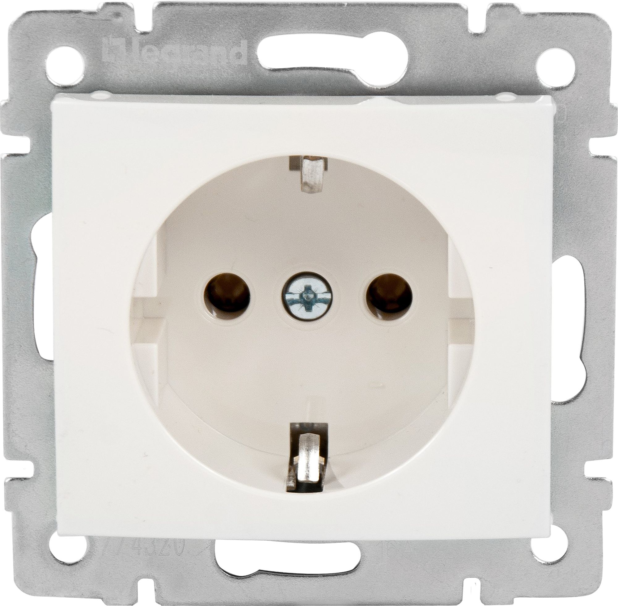 Изображение товара Розетка с заземлением Legrand Valena Classic с защитными шторками 1 пост слоновая кость
