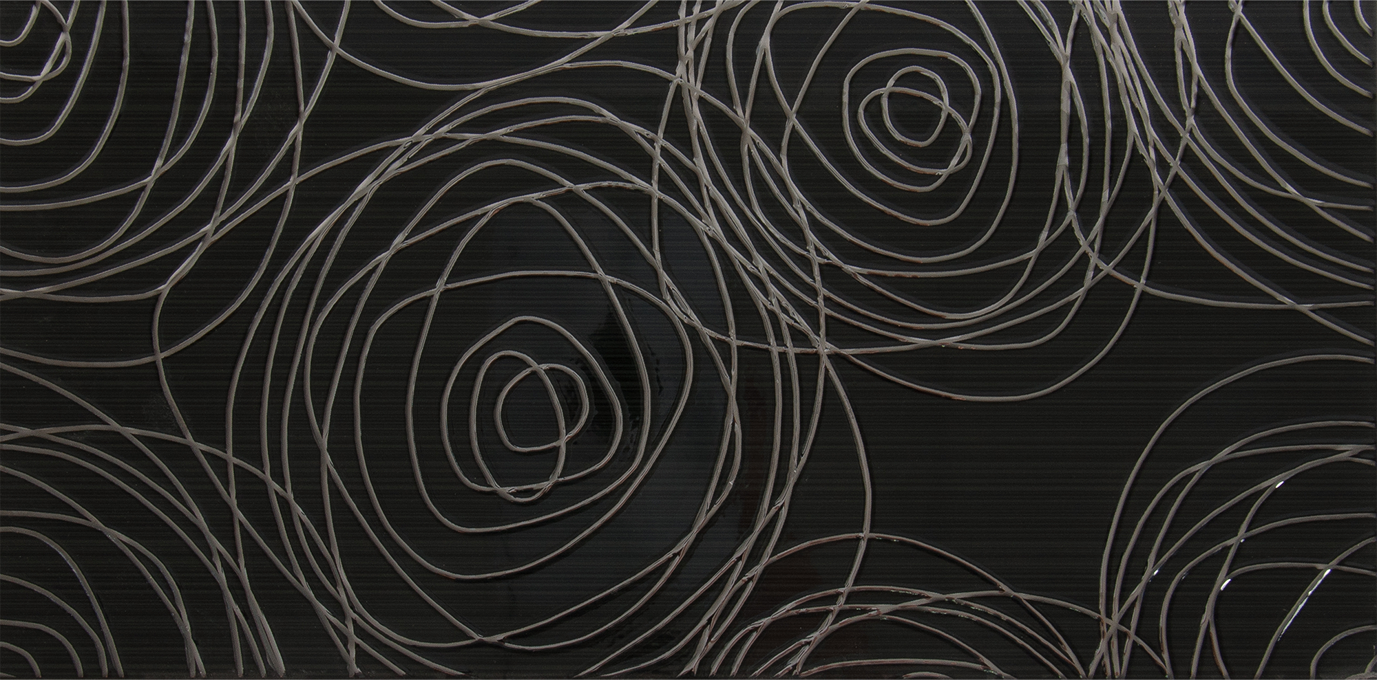 Изображение товара Декоративная вставка Ночь 25х50 см черная керамическая для стен