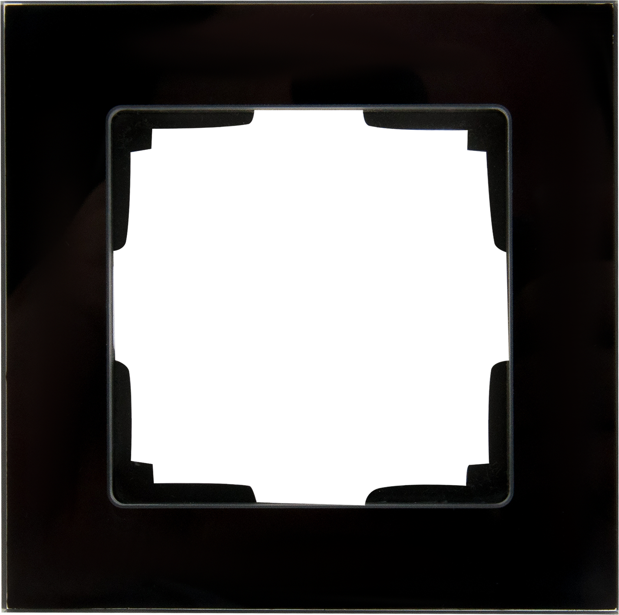 Изображение товара Рамка для розеток и выключателей Werkel Favorit 1 пост стекло цвет чёрный