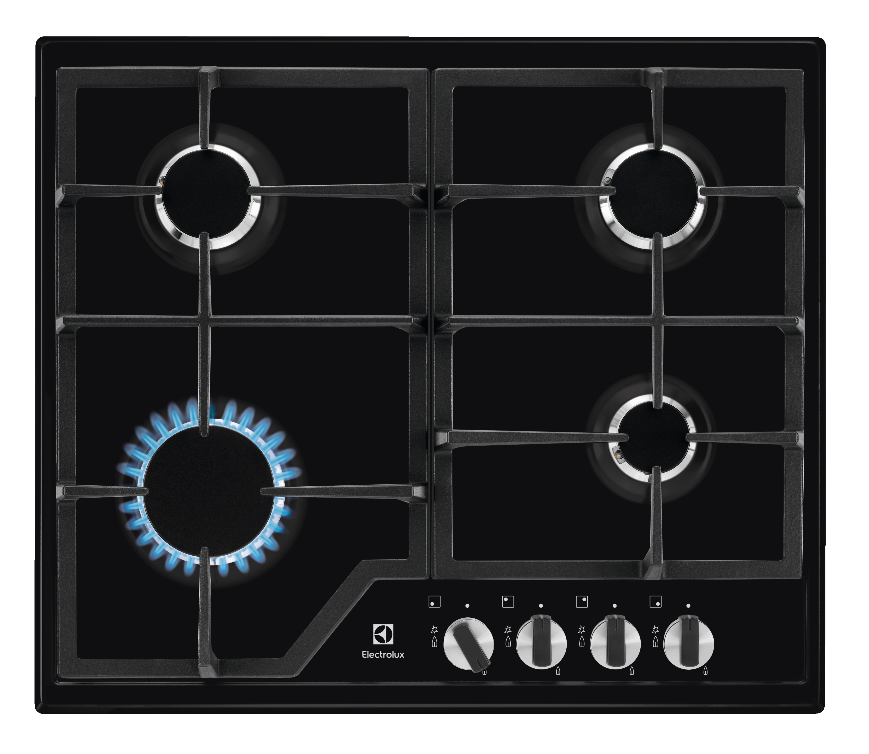Изображение товара Варочная панель газовая Electrolux GPE263MB 59.5x4x51 см 4 конфорки цвет чёрный
