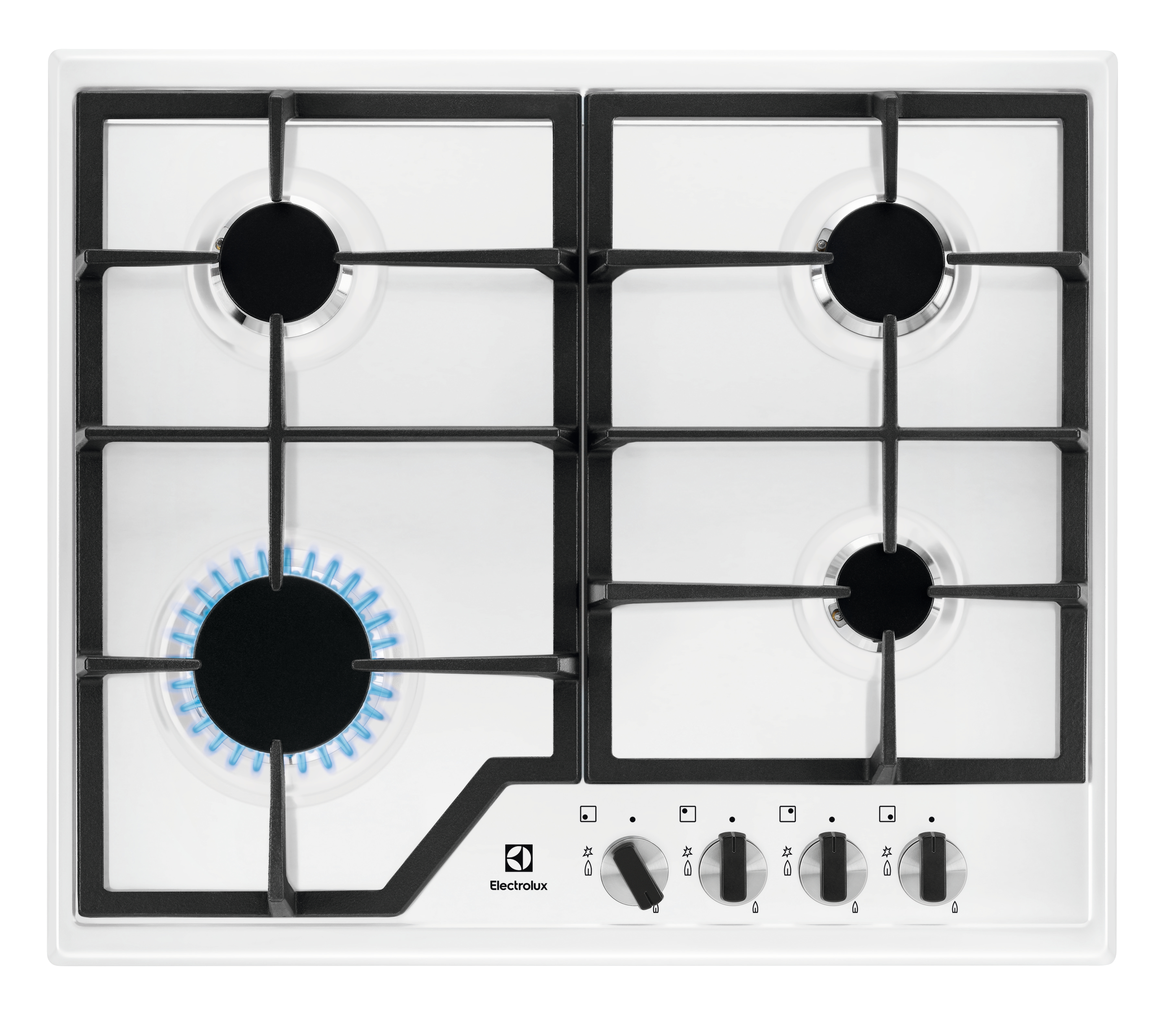 Изображение товара Варочная панель газовая Electrolux GPE263MW 59.5x4x51 см 4 конфорки цвет белый