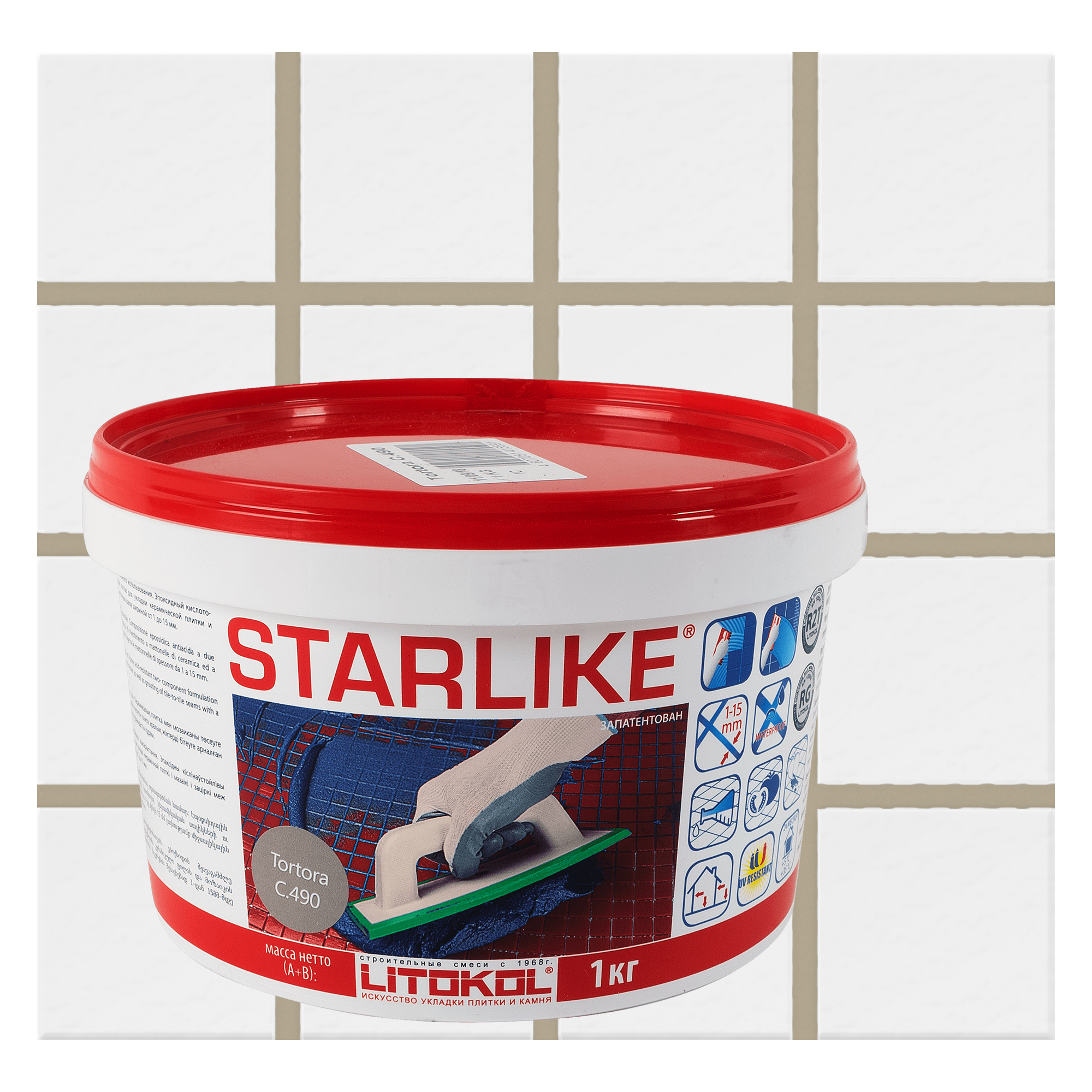 Изображение товара Затирка эпоксидная Litokol Litochrom Starlike C.490 цвет серо-бежевый 1 кг