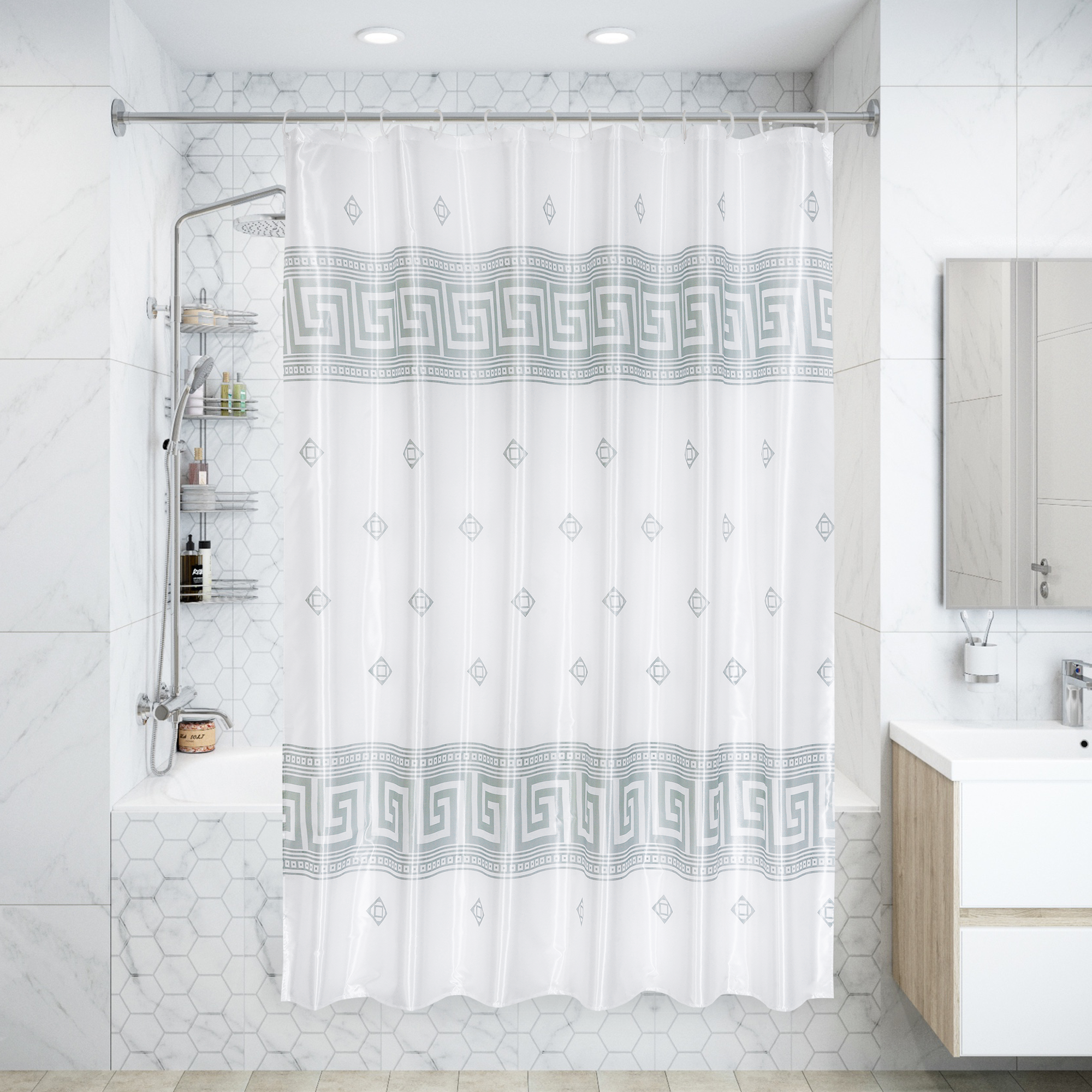 Изображение товара Штора для ванной комнаты 180х180 см цвет белый