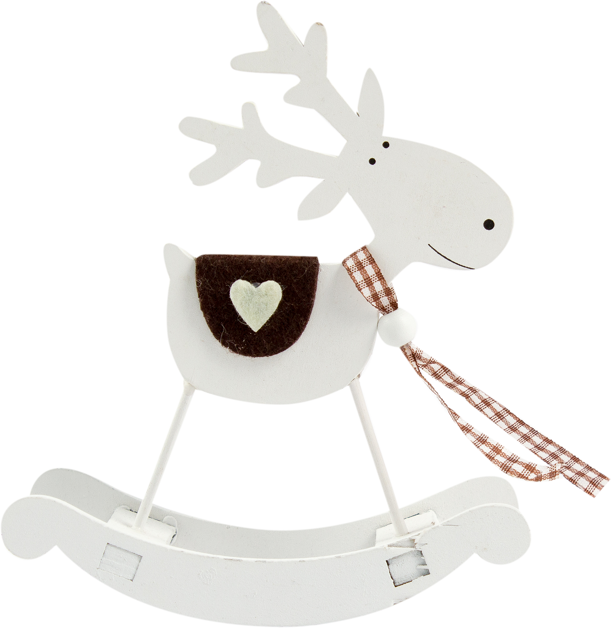 Изображение товара Ёлочное украшение Олень раскачивающийся белый новогодняя игрушка