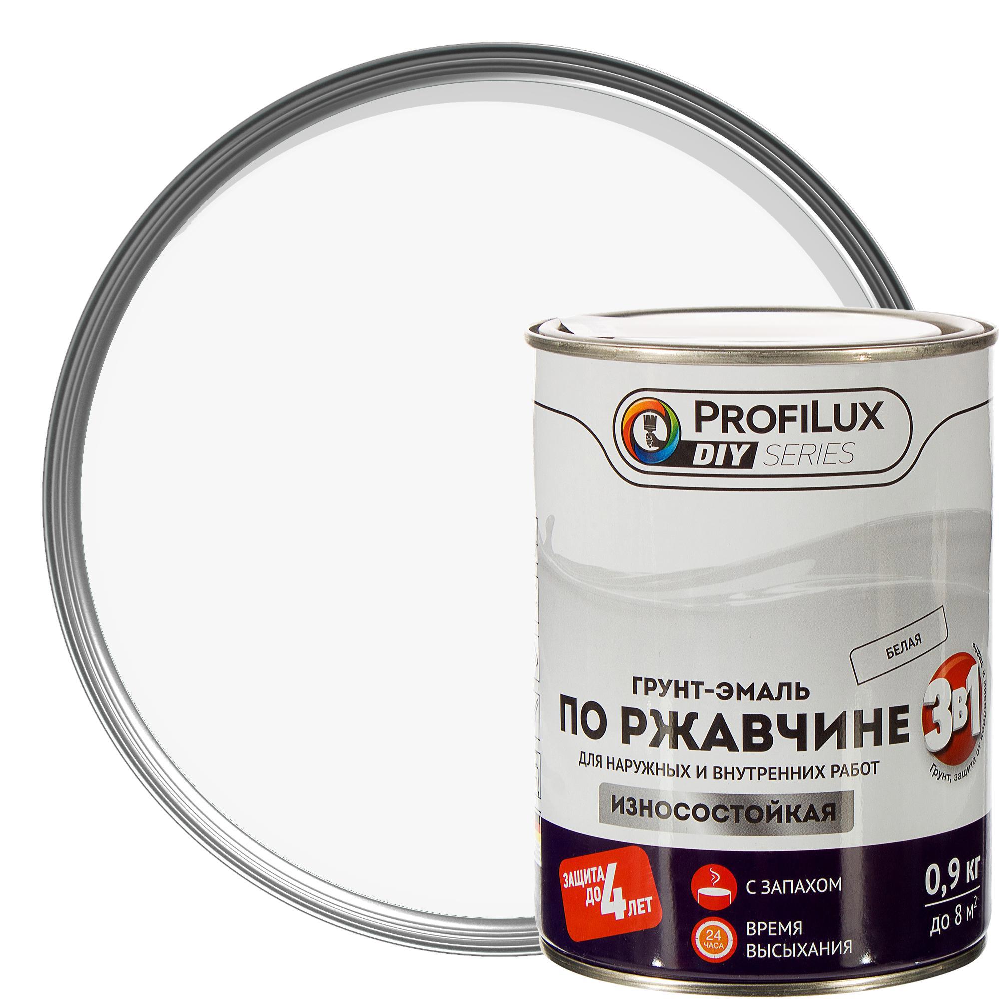 Грунт-эмаль 3 в 1 Profilux гладкая цвет белый 0.9 кг ️ купить по цене ...