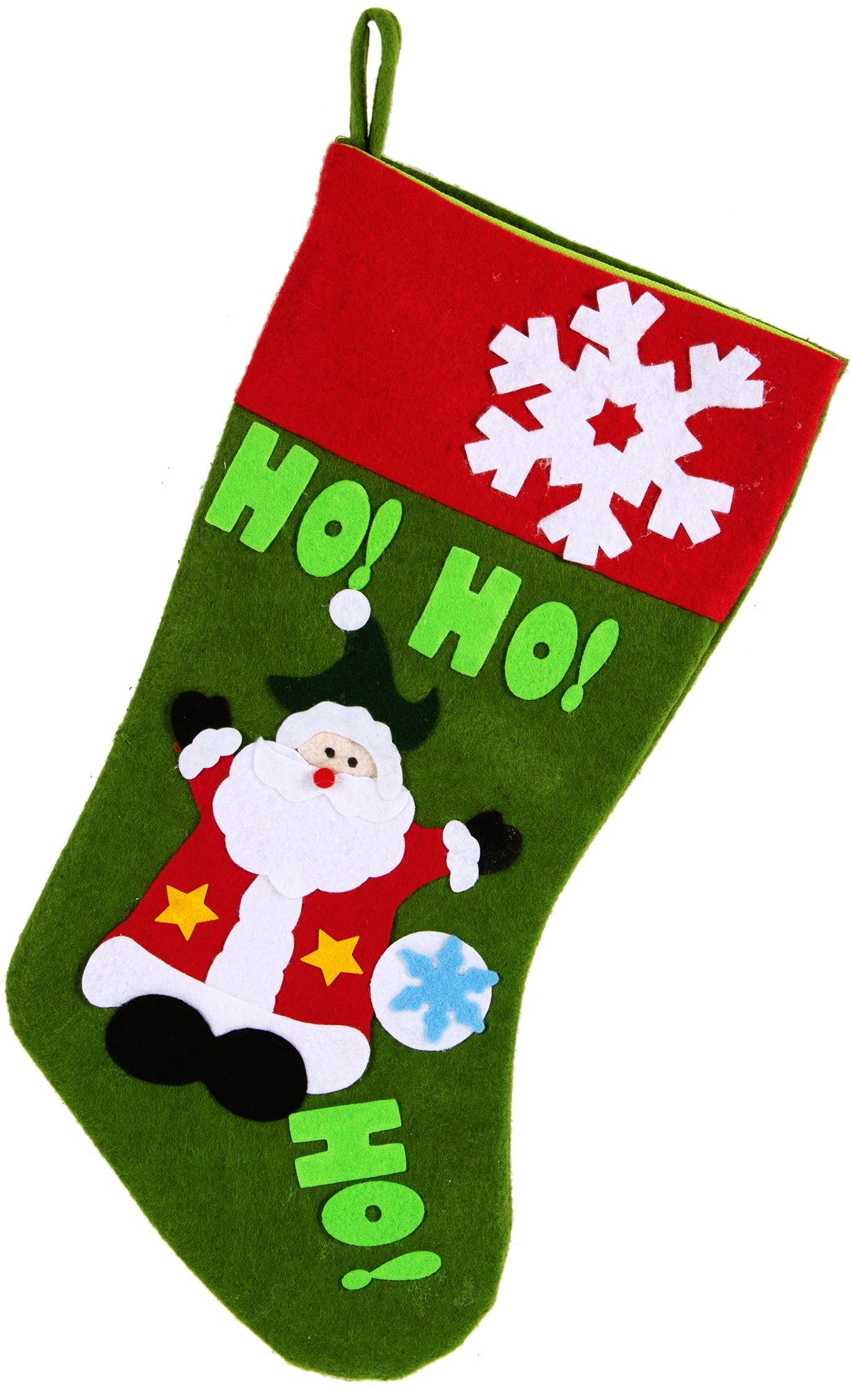 Изображение товара Новогоднее украшение носок с Дедом Морозом 2 см полиэстер КНР