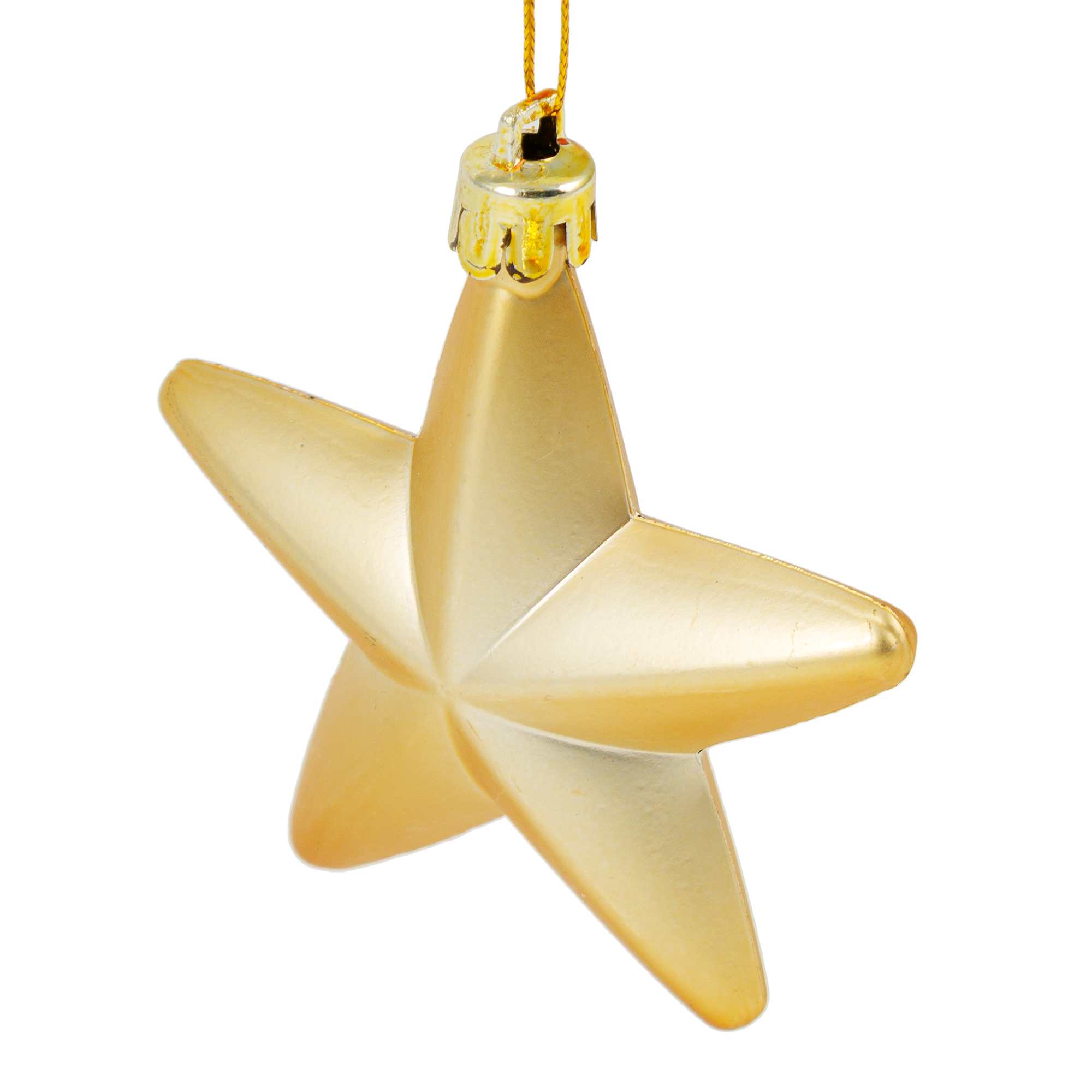 Изображение товара Ёлочное украшение Звезда золотое 8 см, комплект из 3 шт для Нового года и Рождества