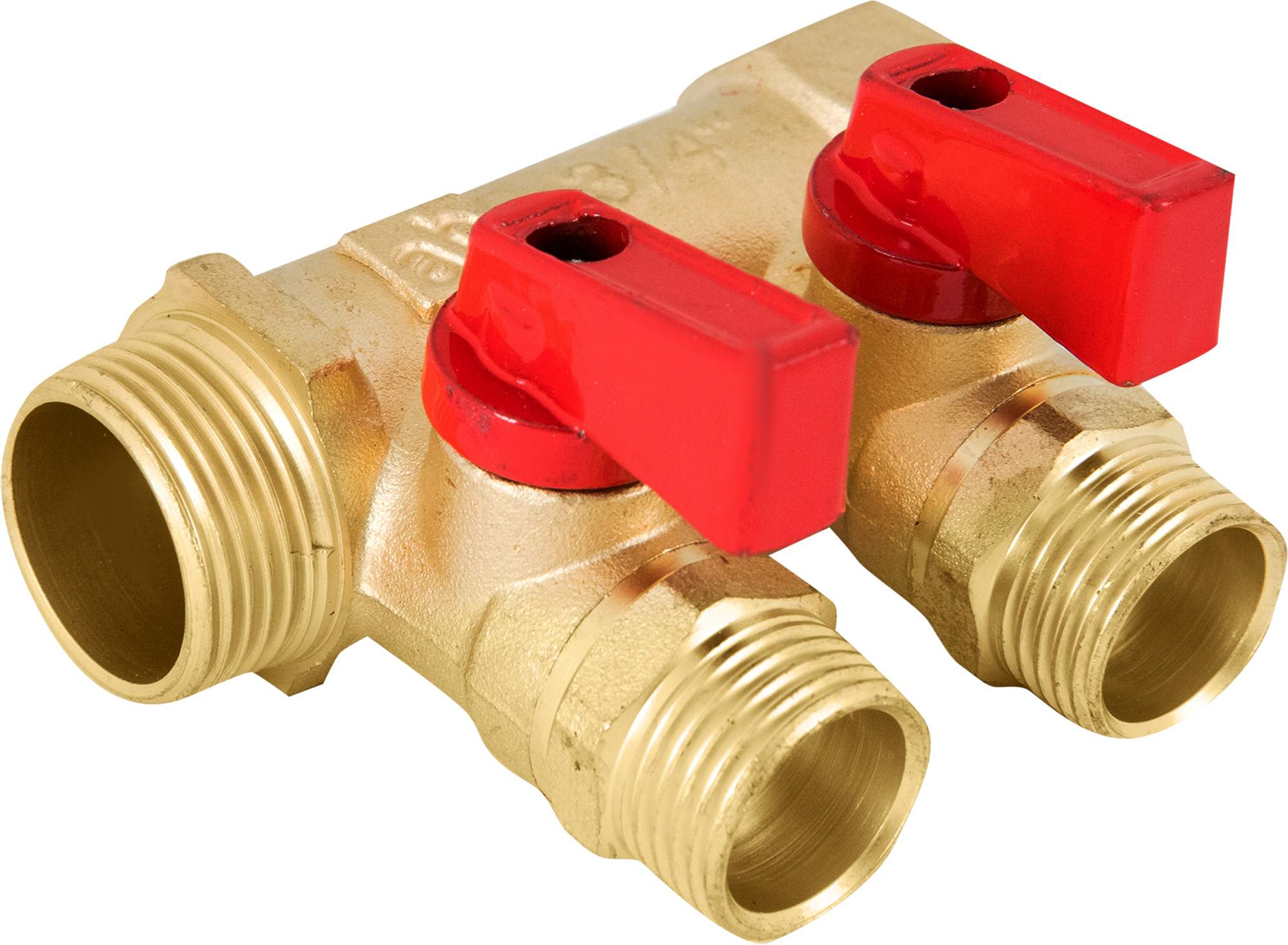 Коллектор Aquabeam на 2 выхода 3/4"x1/2" НР латунь