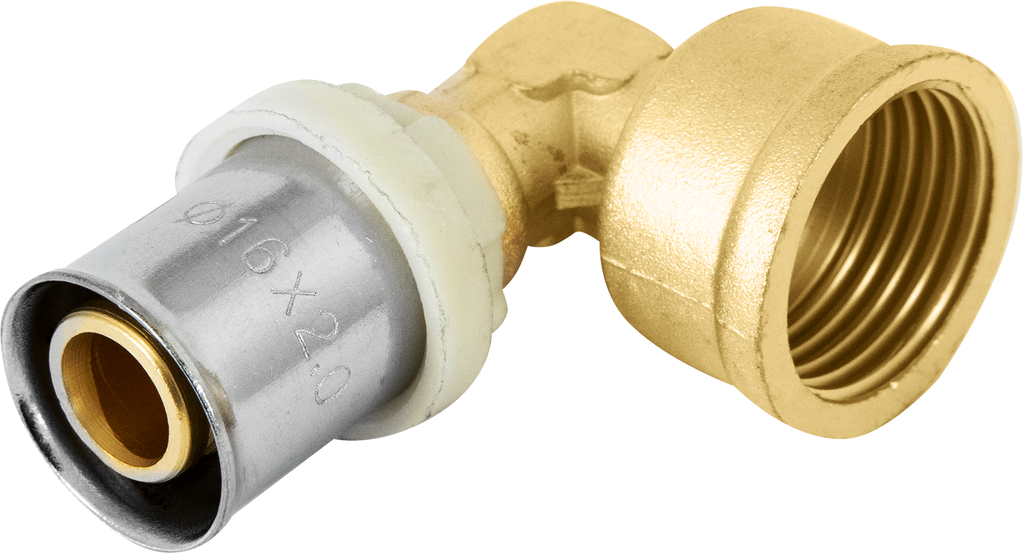 Изображение товара Угол комбинированный 90° 1/2"x16 мм ВР латунь AQUABEAM