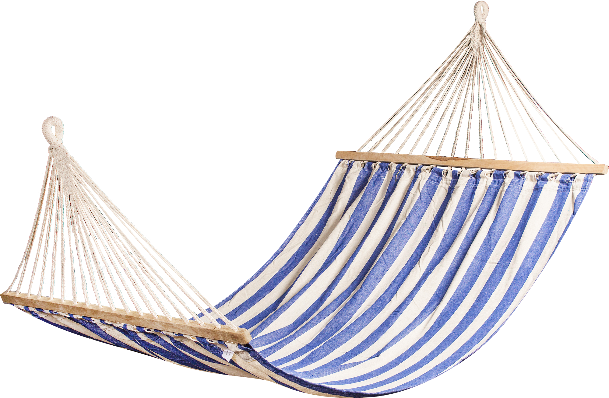 Изображение товара Гамак садовый широкий 140x200 см из хлопка бело-синий